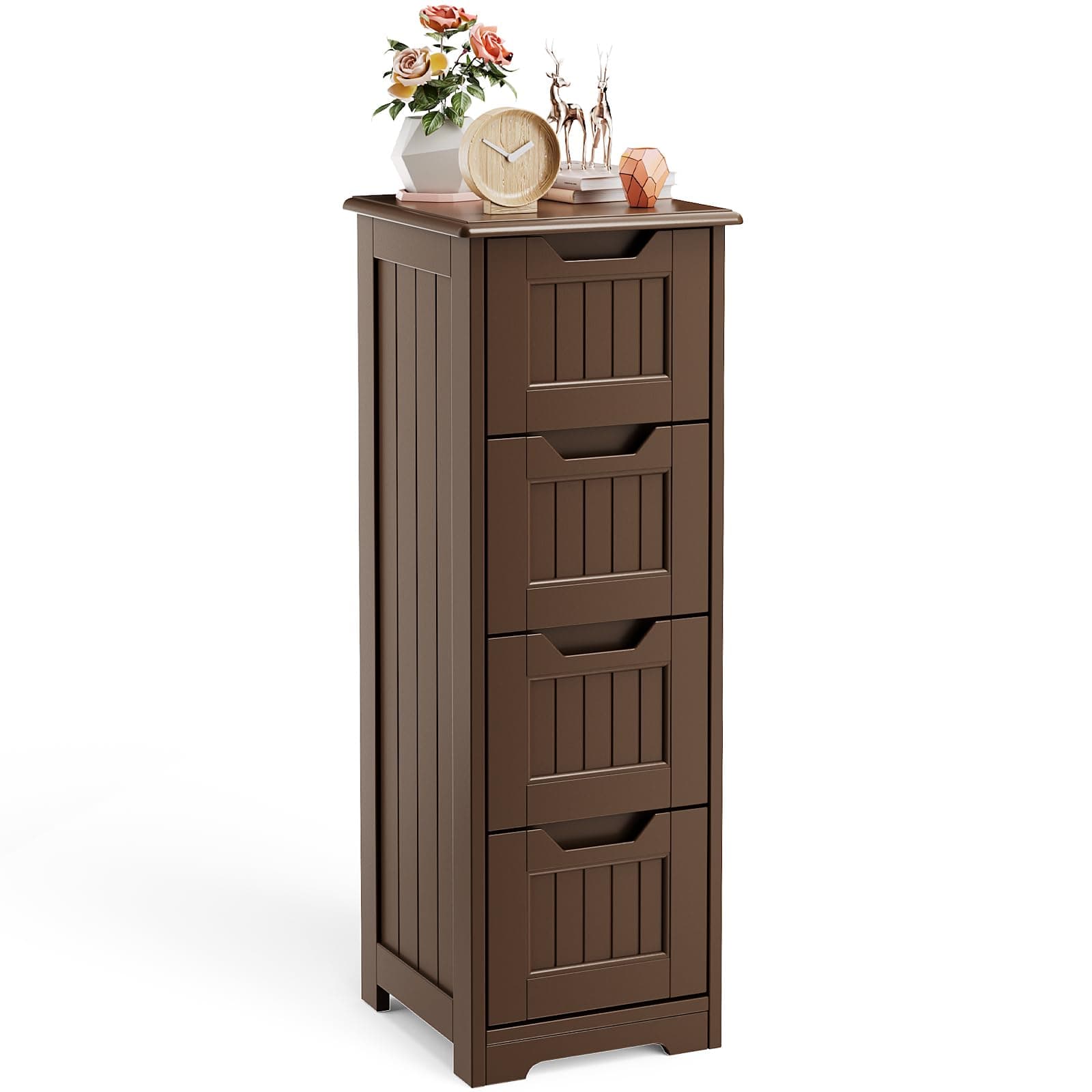 Gizoon Bathroom Storage Cabinet with 4 Drawers, Freestanding Floor