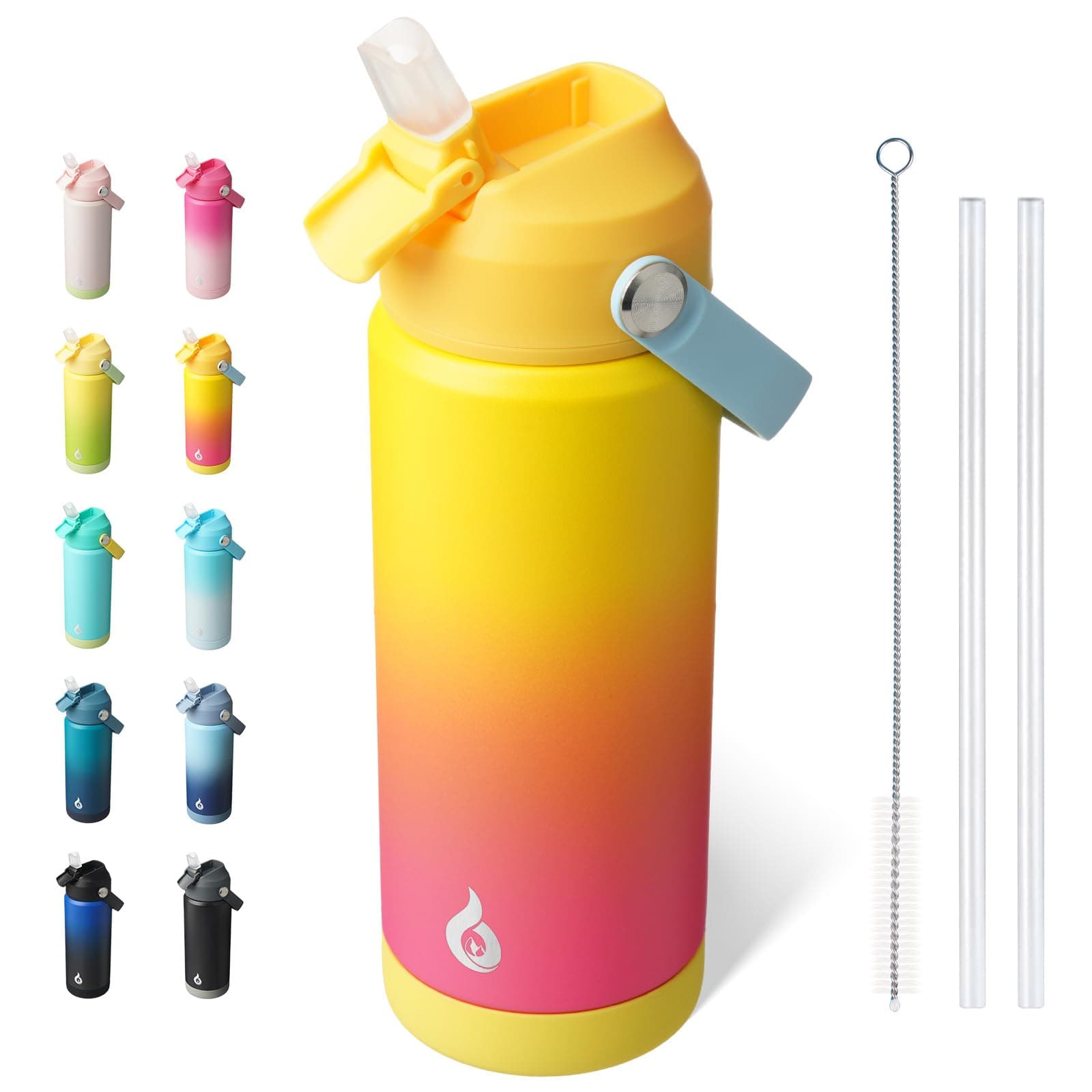 BJPKPK 18oz Insulated Water Bottle, Stainless Steel Bottle with Straw Lid