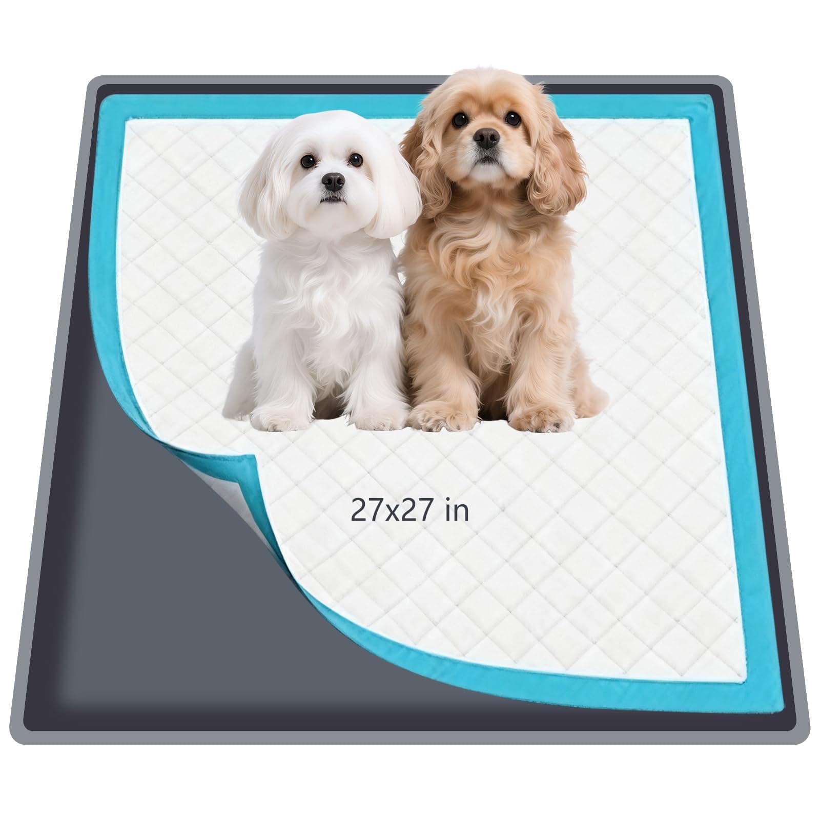 ondware Silicone Dog Pee Pad Holder for Standard 27x27 in Pads, Non-Slip Leak-Proof Puppy Pad Tray, Portable Puppy Training Mat with Raised Edges for Floor Protection, Easy to Clean