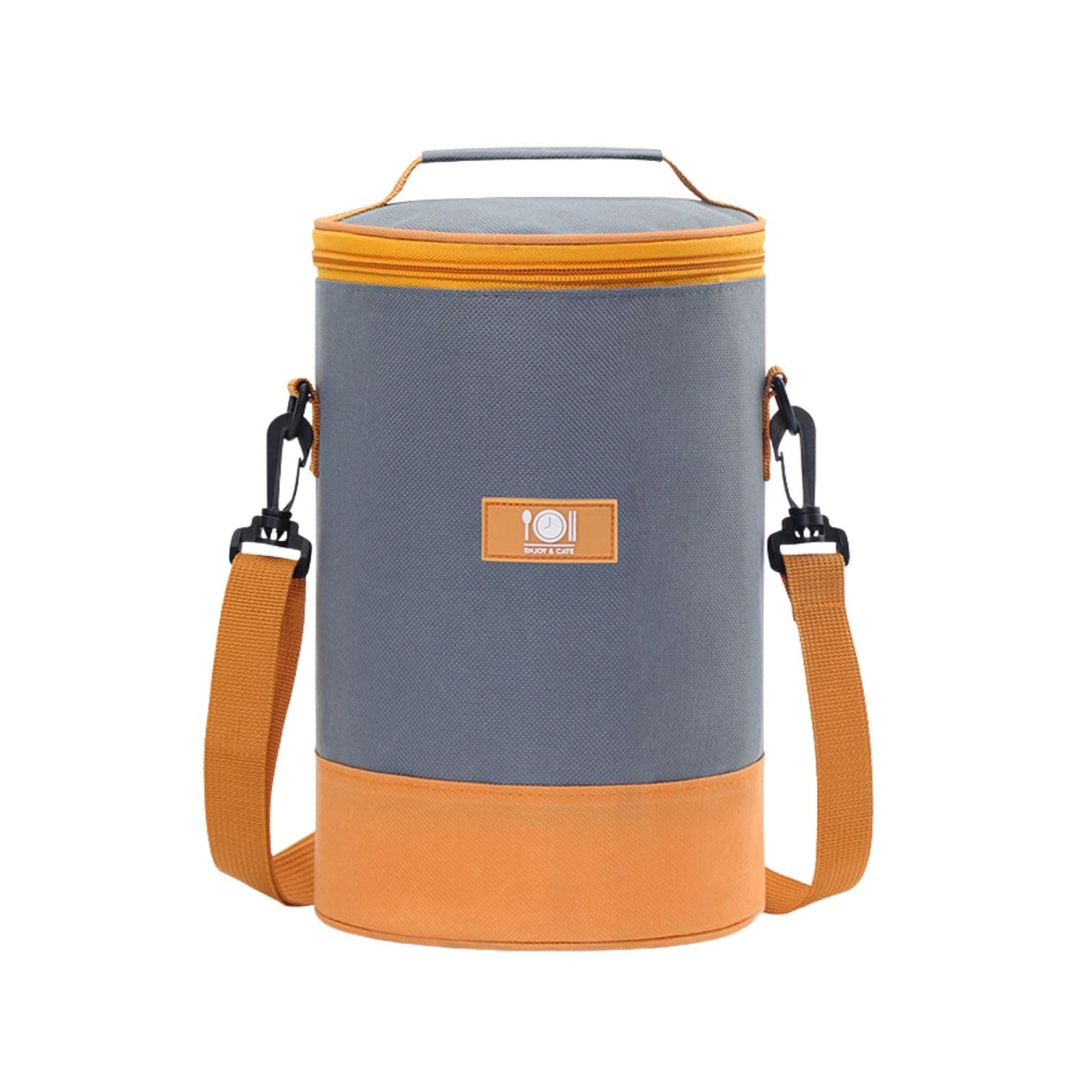 XINGNIAO Japanese Style Round Bento Bag, Large Capacity Insulated Waterproof Lunch Tote Lunch Bag
