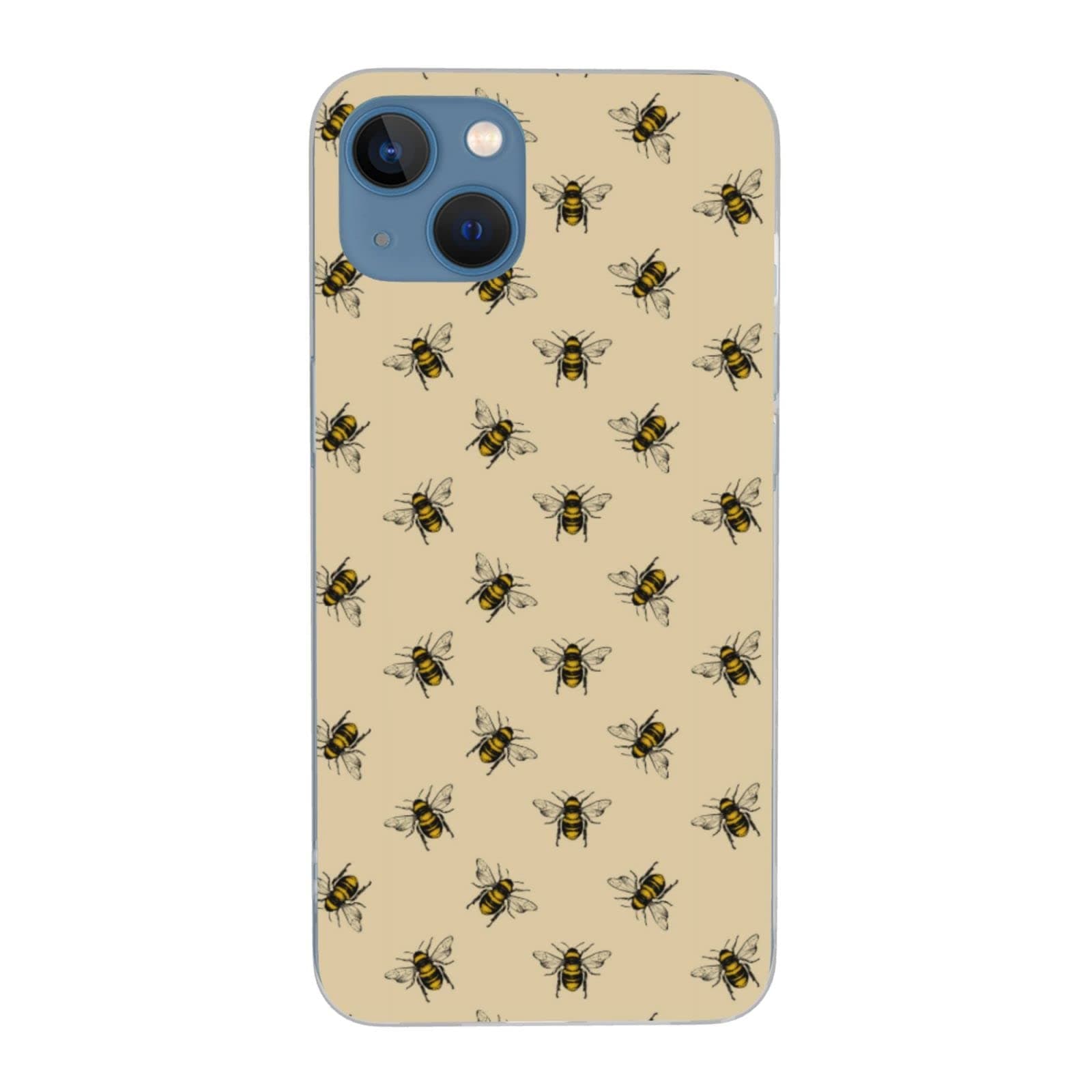 VGFJHNDF Honey Bee Printed Phone Case 6.1 Inch for iPhone 13 Case Clear Shockproof Protective Phone Case Not Yellowing Phone Cover