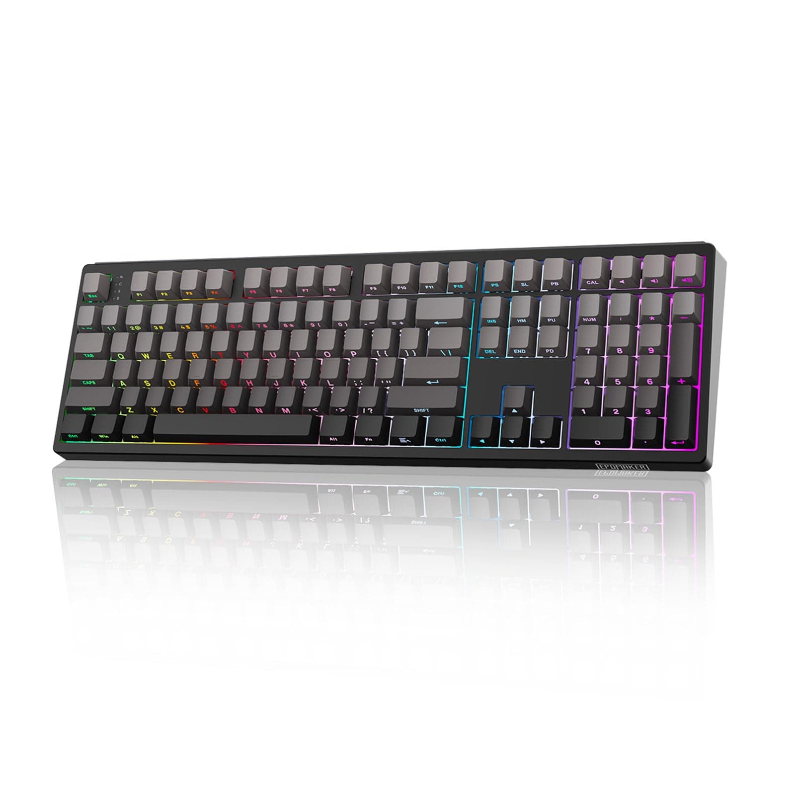 MechLands EPOMAKER TH108 Full Size Mechanical Keyboard, 108 Keys Wireless Gaming Keyboard, 8000mAh Battery, Creamy Gasket, Hot Swap, Custom Driver, RGB Backlights (Black, Creamy Jade Switch)