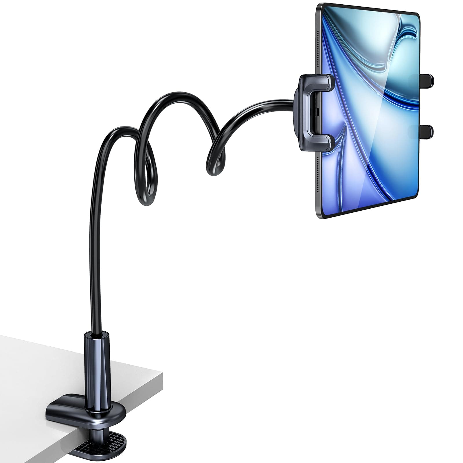 Uniwit Tablet Stand Holder for Bed,Table-Flexible Adjustable Long Gooseneck Arm Tablet Mount Clamp Compatible with Mobile Phone/iPhone/iPad/Galaxy Tab/Kindle Fire/or Other 4.7-10.5" Devices.
