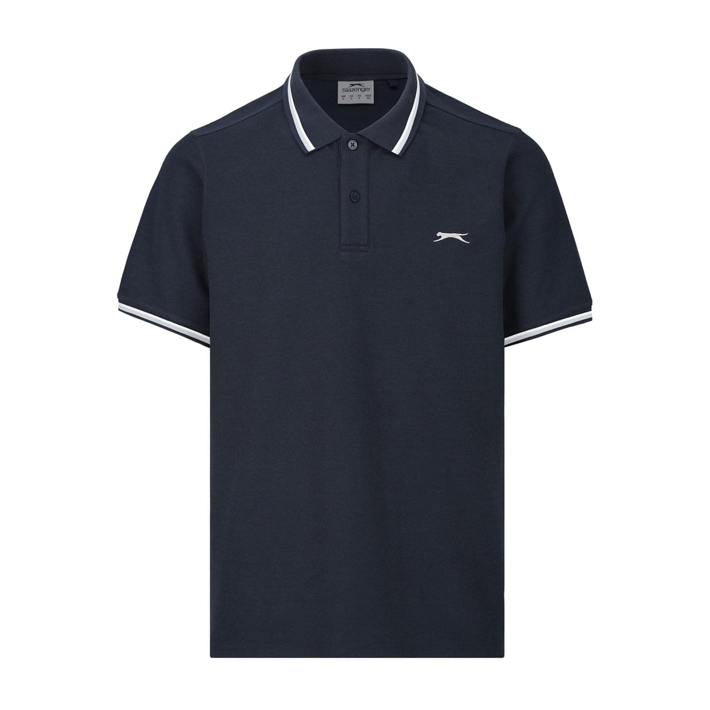 Slazenger Mens Tipped Polo Shirt Navy Blue XXL