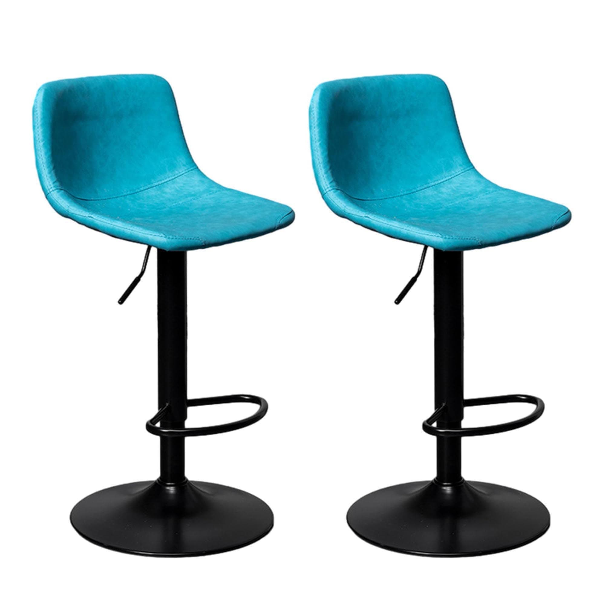 360° Swivel Bar Stools with Back, Leather Bar Stools Set of 2, Leather Height Adjustable Counter Chairs for Kitchen Island Home Bar Cafe