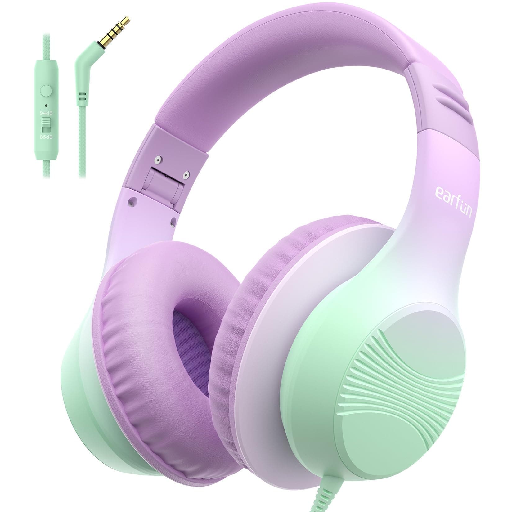 EarFun K3 Kids Headphones, Wired Kids Headphones with Mic for School/Travel