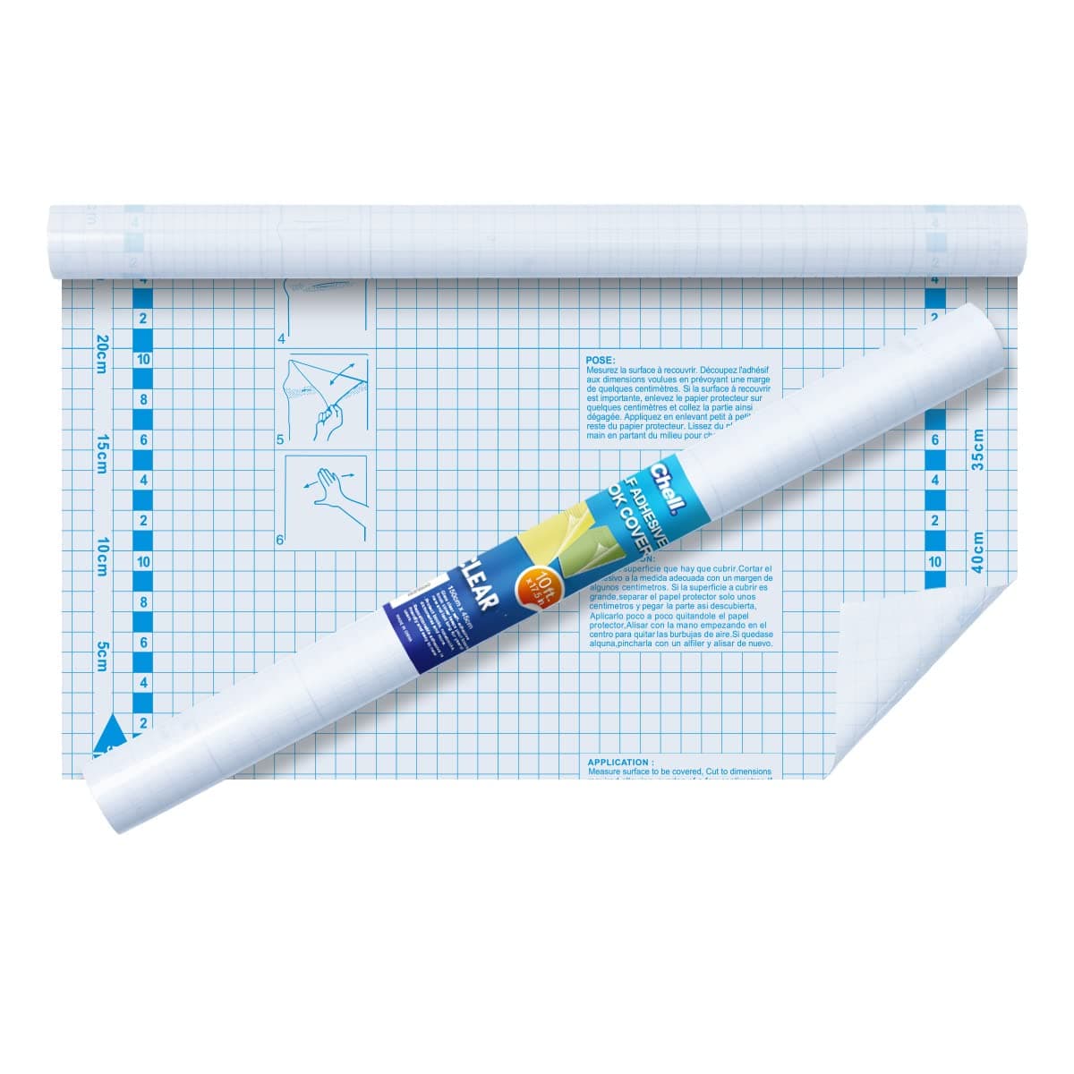 Chell Clear Contact Paper for Books, Adhesive Book Cover, 17.5 in x 10 ft