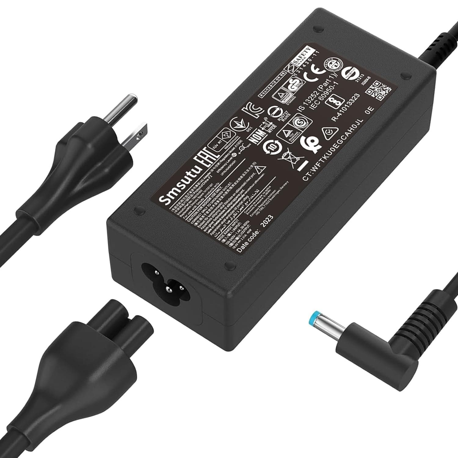 45W Laptop Charger Compatible with HP Pavilion Notebook Stream 14 13 11 Envy X360 L25296-001 L25296-002/003 TPN-LA15 Spare 741727-001 213349-109 R-41013323 TPN-CA14 19.5V 2.31A Blue Tip Power Adapter