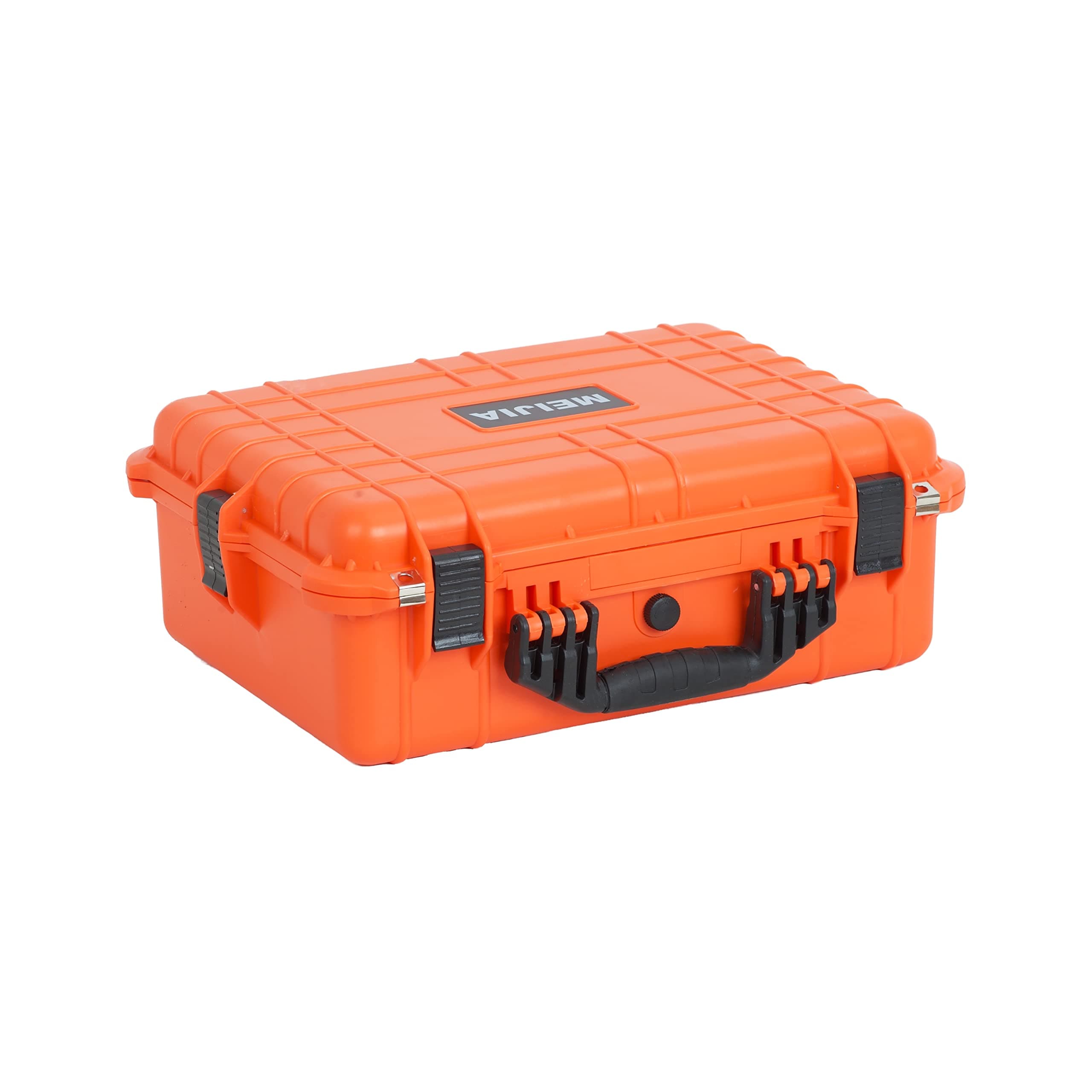 MEIJIA All Weather IP67 Waterproof Hard Camera Case,Hard Protective Case,Hard Case with Customizable Foam,Fit Use of Drones,Camera,Equipments,Pistols(Orange,19.78x15.77x7.41inches)
