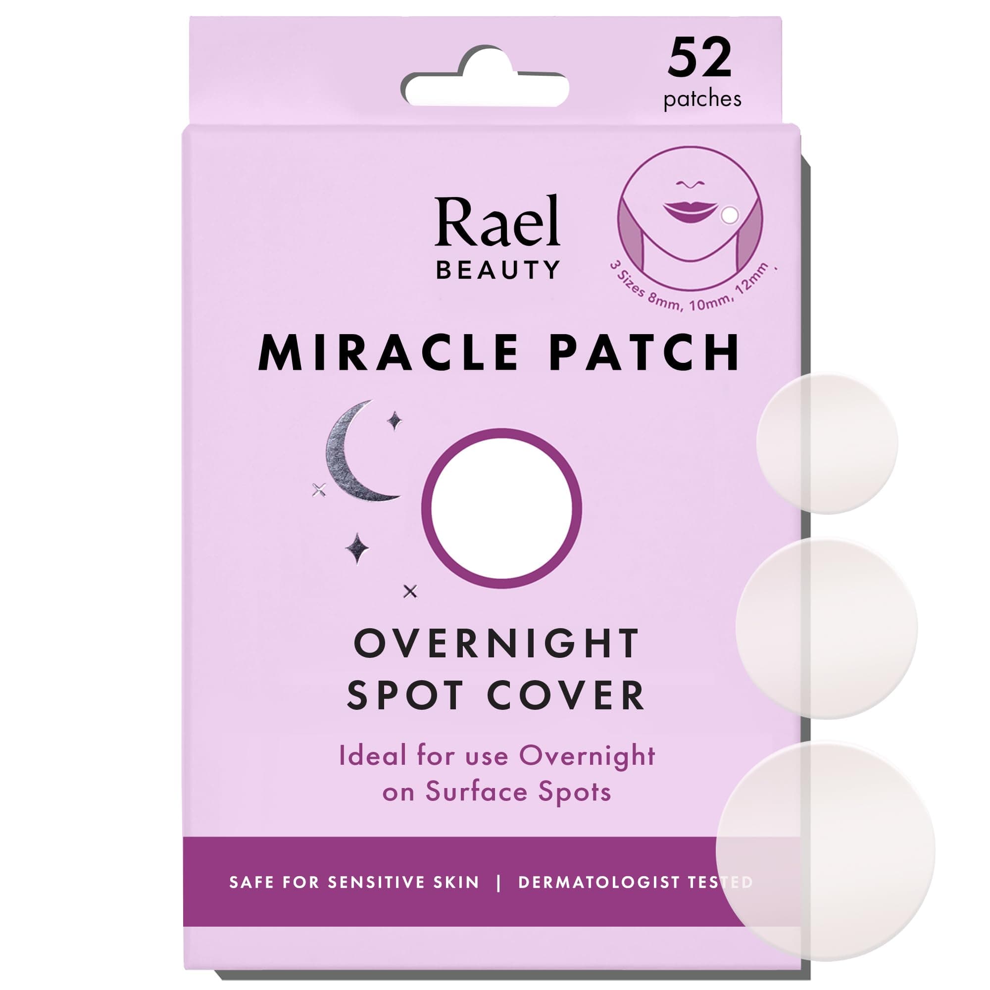 Rael Miracle Overnight Spot Cover Hydrocolloid Acne Pimple Patches (52 Ct)