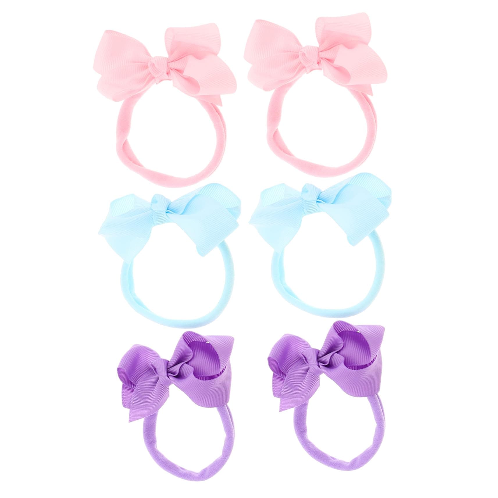 LALADEFIEE 6pcs Girl Headbands with Bows Medium Soft Stretchy Hair Bands Gentle Non-slip Design Comfortable Hair Accessories for Daily Wear and Special Occasions