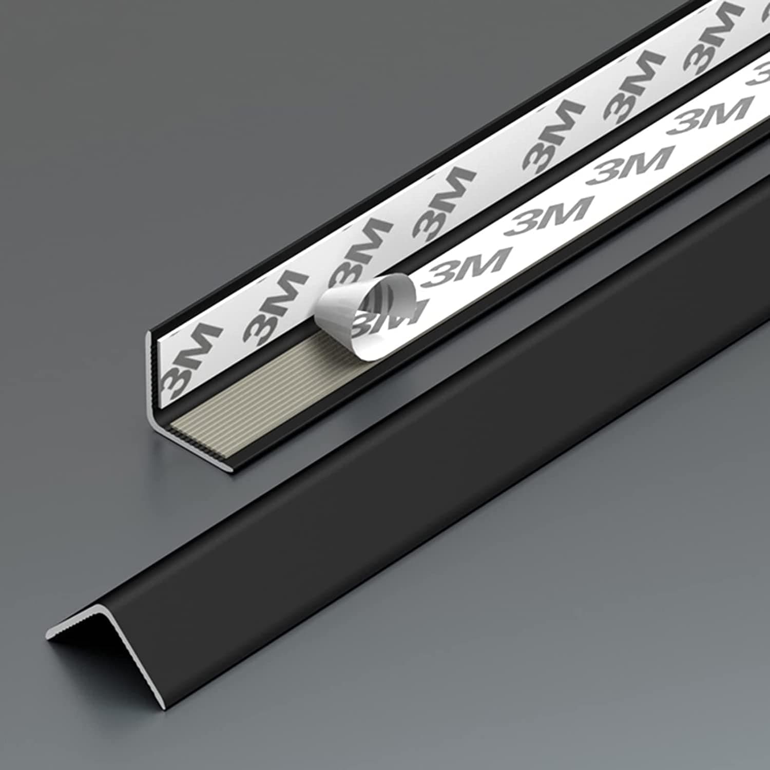 Floor Transition Strip Walkers Entry Ramp, Black Corner Guards for Walls, Metal Aluminum Wall Corner Protector Self Adhesive, Living Room Bedroom Bathroom Doorway Decor 90-Degree Angle Edge Trim Strip