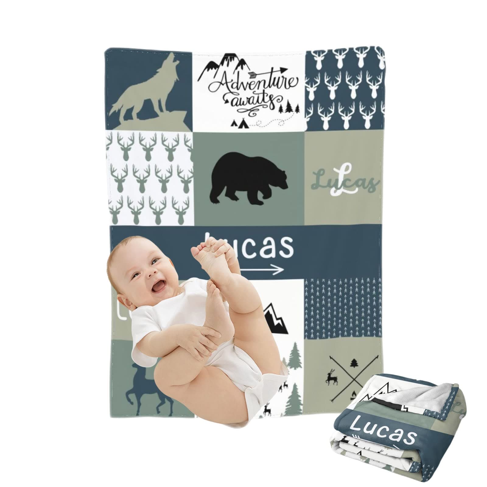 WAJL POD Custom Baby Blankets for Girls Boys Personalized Baby Girl Boy Kids Gifts Personalized Baby Items