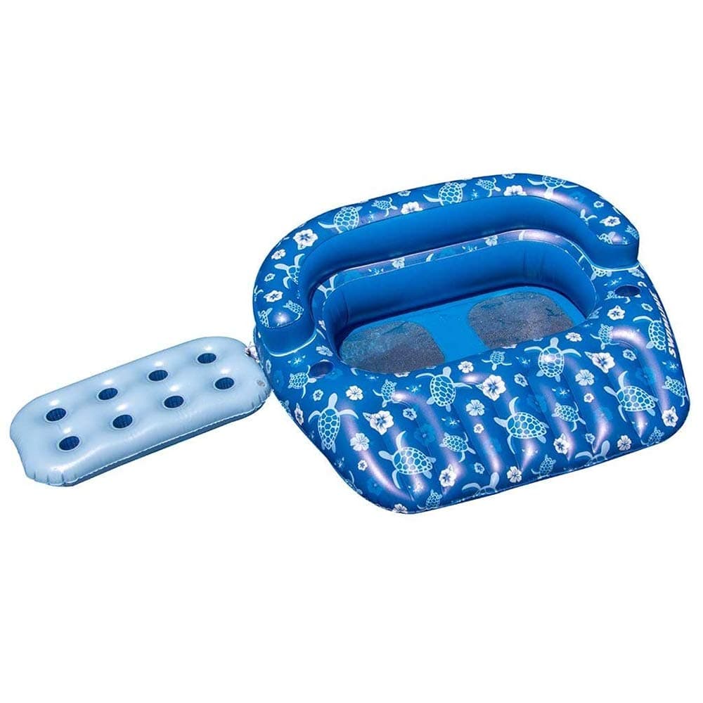 Swimline Tropical Double Lounger Pool Float, Blue, 58"/50"/18"