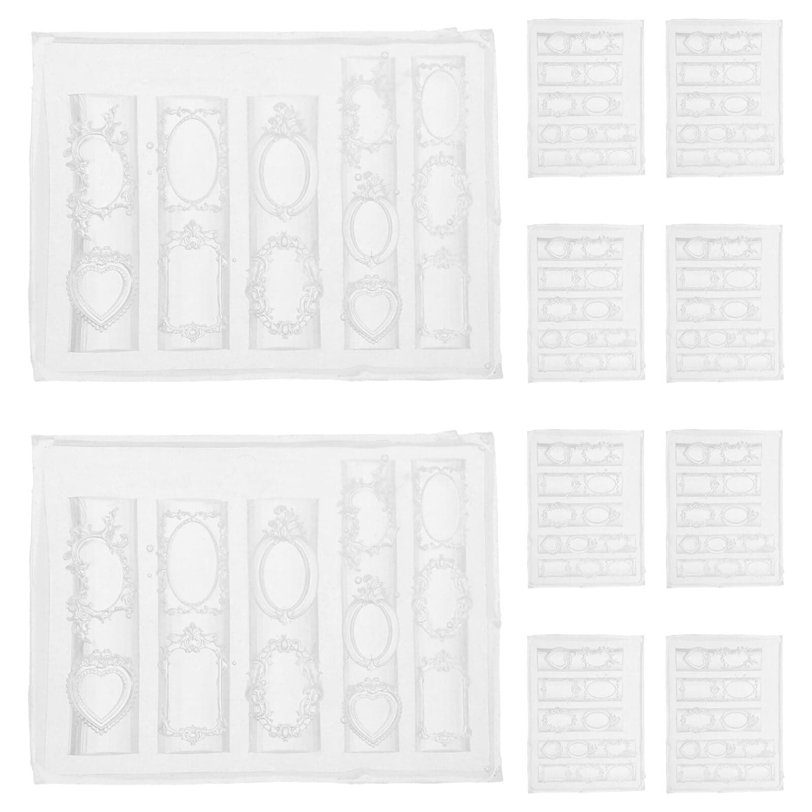 PartyKindom Silicone Nail Art Moulds and Sturdy Material 10pcs with 3d Frame Effect for Professional Salons