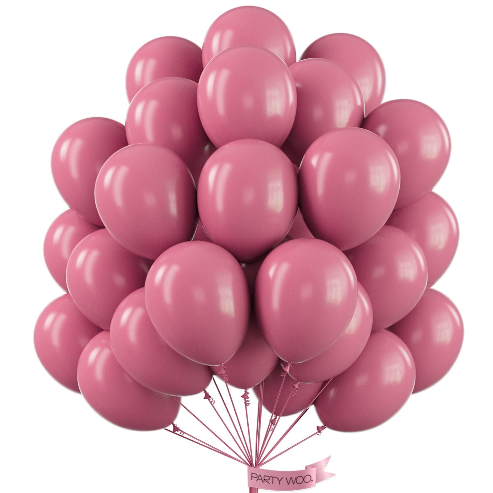 PartyWoo Opera Mauve Balloons, 50 pcs 12 Inch Boho Pink Balloons, Mauve Pink Balloons for Balloon Garland or Balloon Arch as Party Decorations, Birthday Decorations, Baby Shower Decorations, Pink-F02