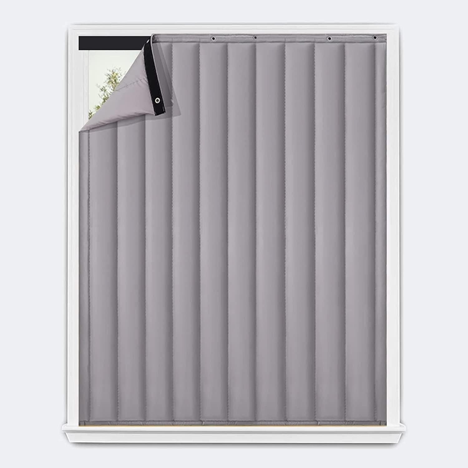 XZOTA Heavy Duty Soundproof Blanket Home Thermal Insulated PU Curtain Window Room Divider Windproof Waterproof Doorway Covering Drapes for Living Room Garage Storm Door Patio Kitchen (Size : 120x140c