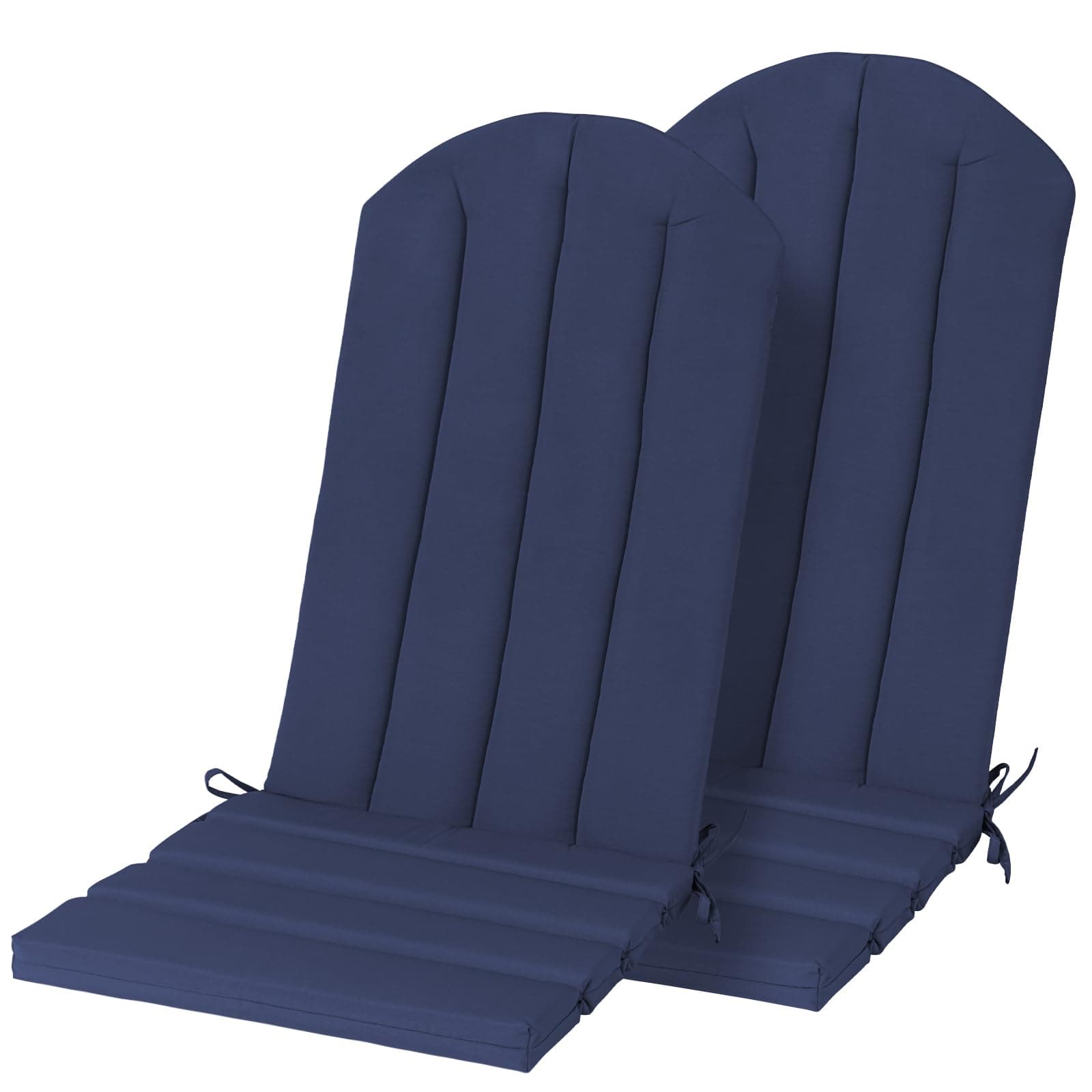 Minventiss Adirondack Chair Cushion Set of 2 Indoor Outdoor Furniture Cushions Rocking Chair Cushions with Straps Replacement Folding Patio Chair Pad,19.7x18.9x1.5 Inch（Navy）