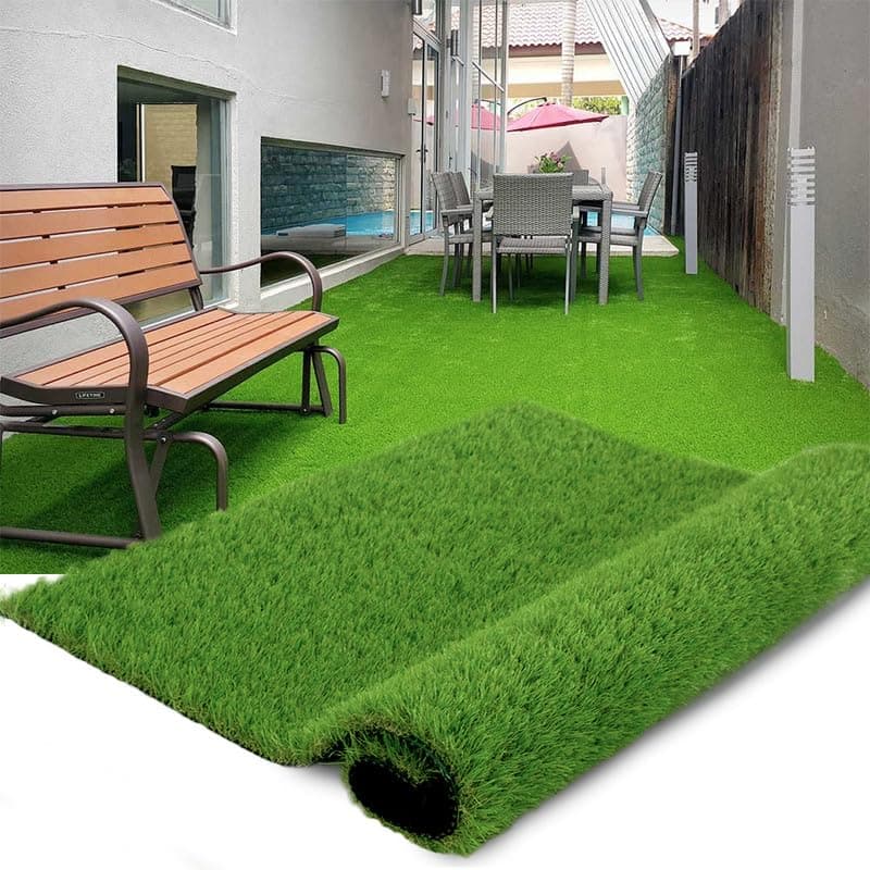 Homietina Artificial Grass Turf Synthetic Grass 1.38inch Pile Height High Density Fake Grass Rug 6FTX15FT, Indoor Outdoor Pet Astroturf Faux Grass Lawn Carpet,Custom Size Provided