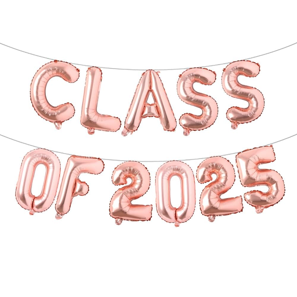 2025 Class Multicolor Balloons, 16 Inches, Graduation Balloons for 2025 Class Graduation Decorations, 2025 Class Decorations, 2025 Class Graduation Balloons (Class 2025 Rose Gold)
