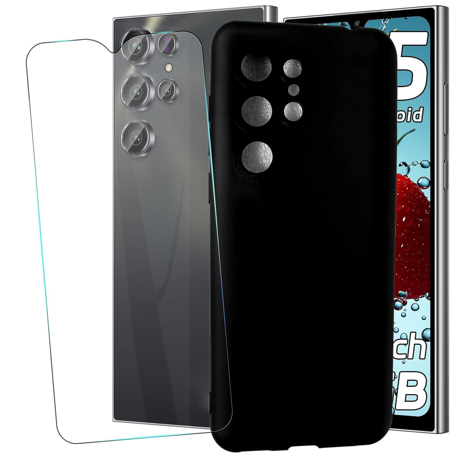 MAOUICI Cover for Oukitel C61/Oukitel C61 Pro Phone Case,Anti Fingerprint TPU Soft Shell，Tempered Glass Screen Protector [1 Pack] [6.88 inches]
