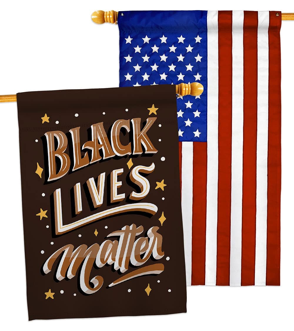 Black Lives Matter BLM Unity House Pack Support Cause Anti Racism Revolution Movement Equality Social Decoration Banner Small Garden Yard Gift Double-Sided, Thick Fabric, w USA Applique Flag