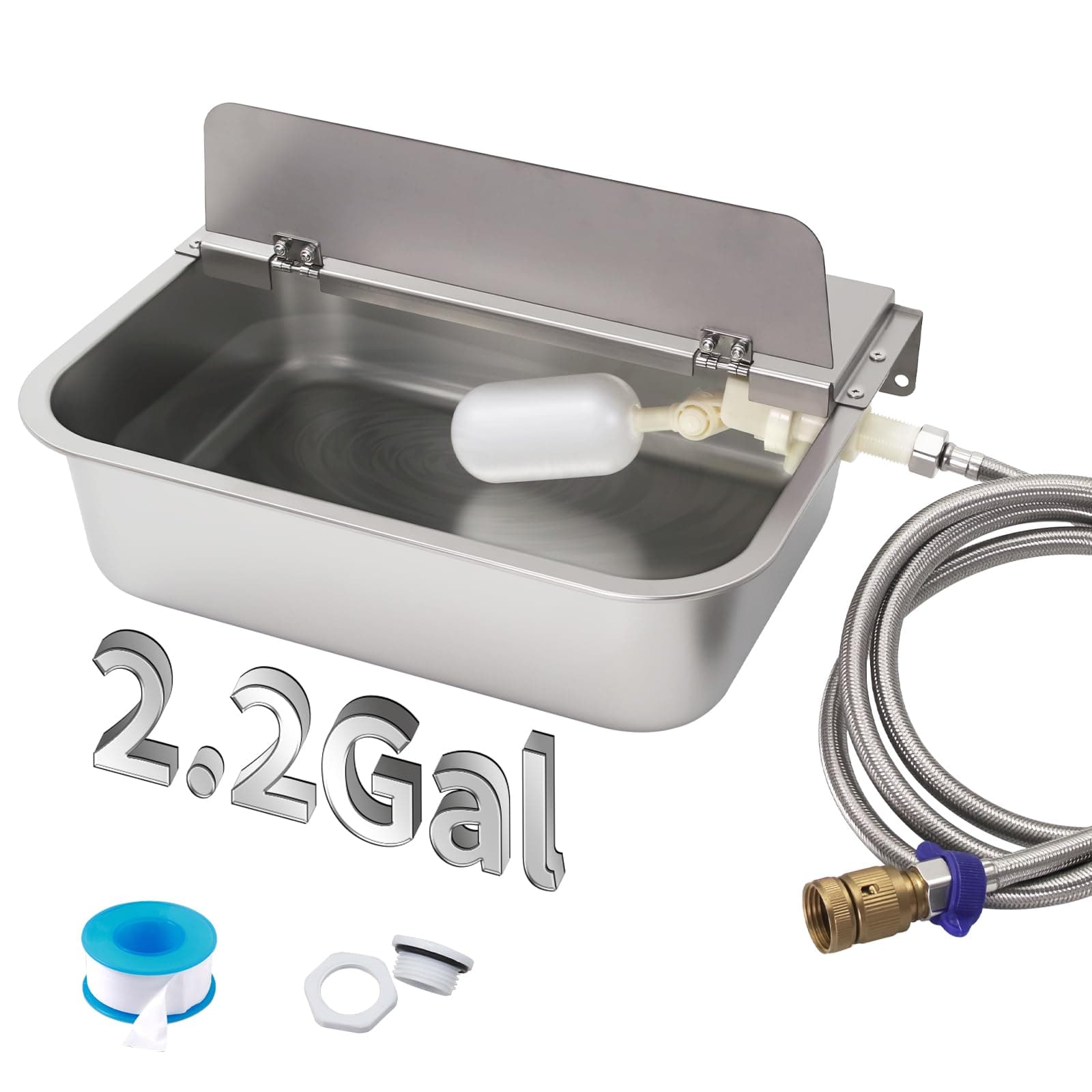 Automatic Water Dispenser for Dogs 2.2Gal Auto-Fill Pet Water Bowl Hanging Indoor and Outdoor Large Waterer for Livestock Chickens