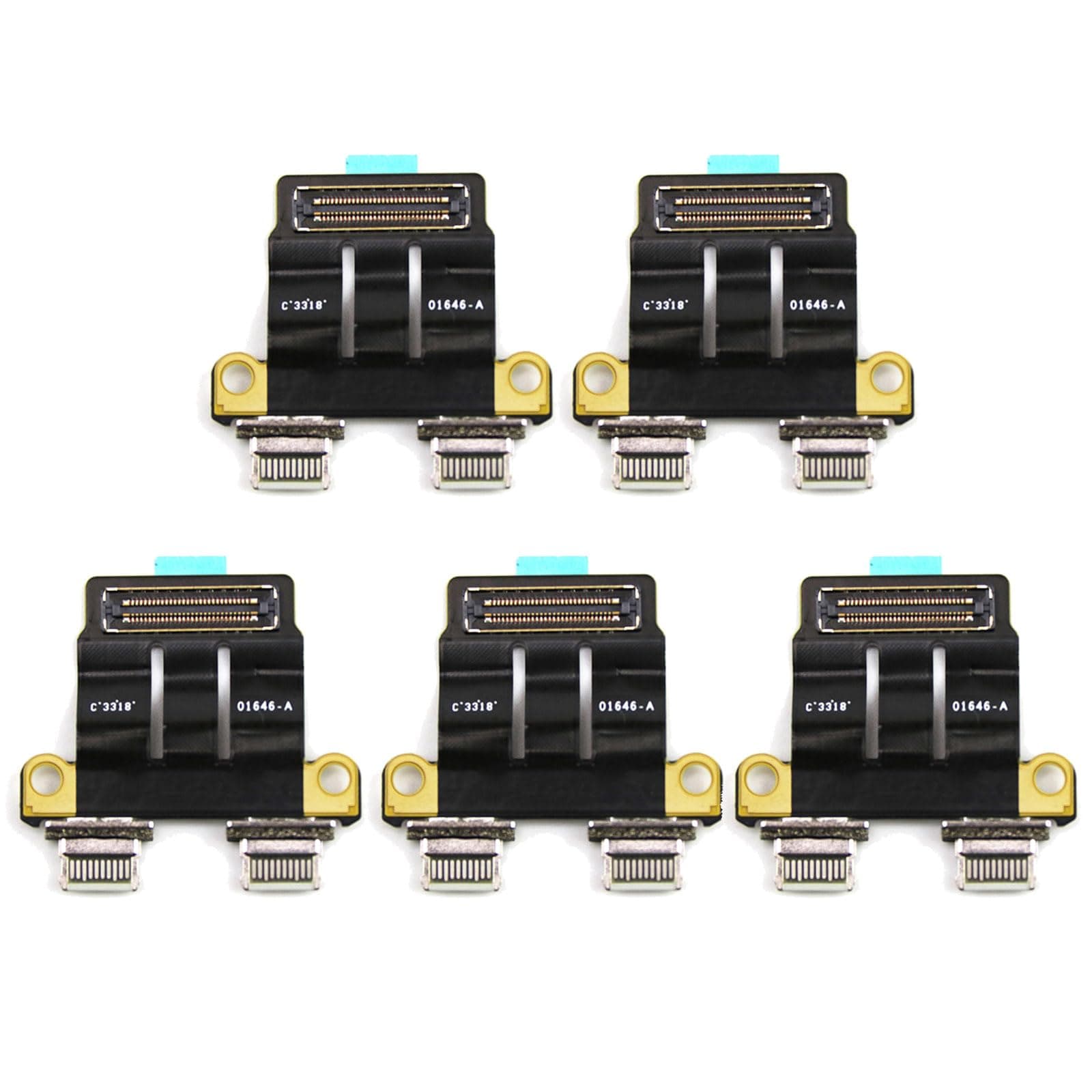 iPartsleader 5PCS/Pack DC Power Jack Connector I/O USB-C Type C Board Charging Port Replacement for MacBook Pro Retina 13" 15" 16" A1989 A1990 A2159 A2141 A2289 A2251