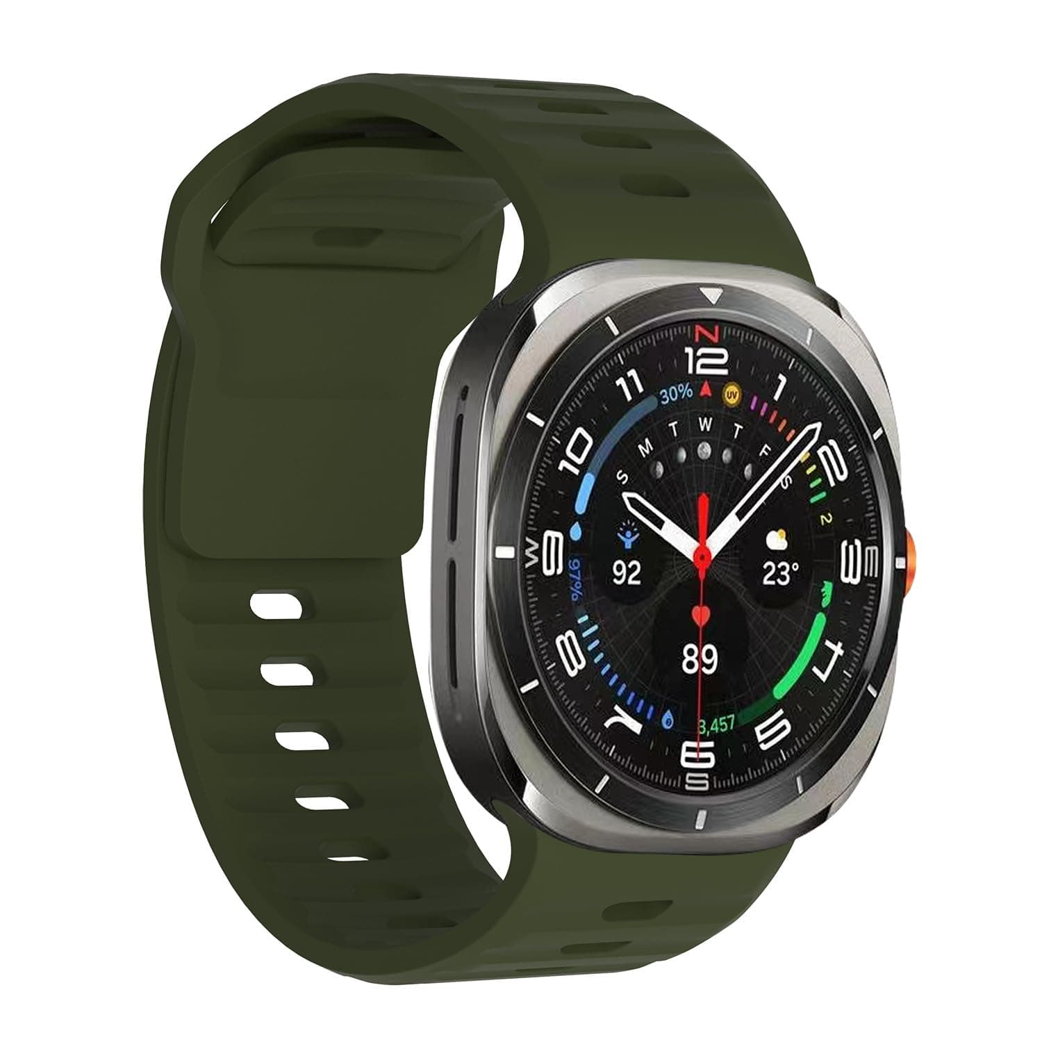 NTidea Compatible with Samsung Galaxy Watch 7 Ultra 47mm Band (2024 New), Quick Release Soft Silicone Sport Strap Women Men Replacement Accessory Fit for Samsung Galaxy Watch Ultra Band, Green
