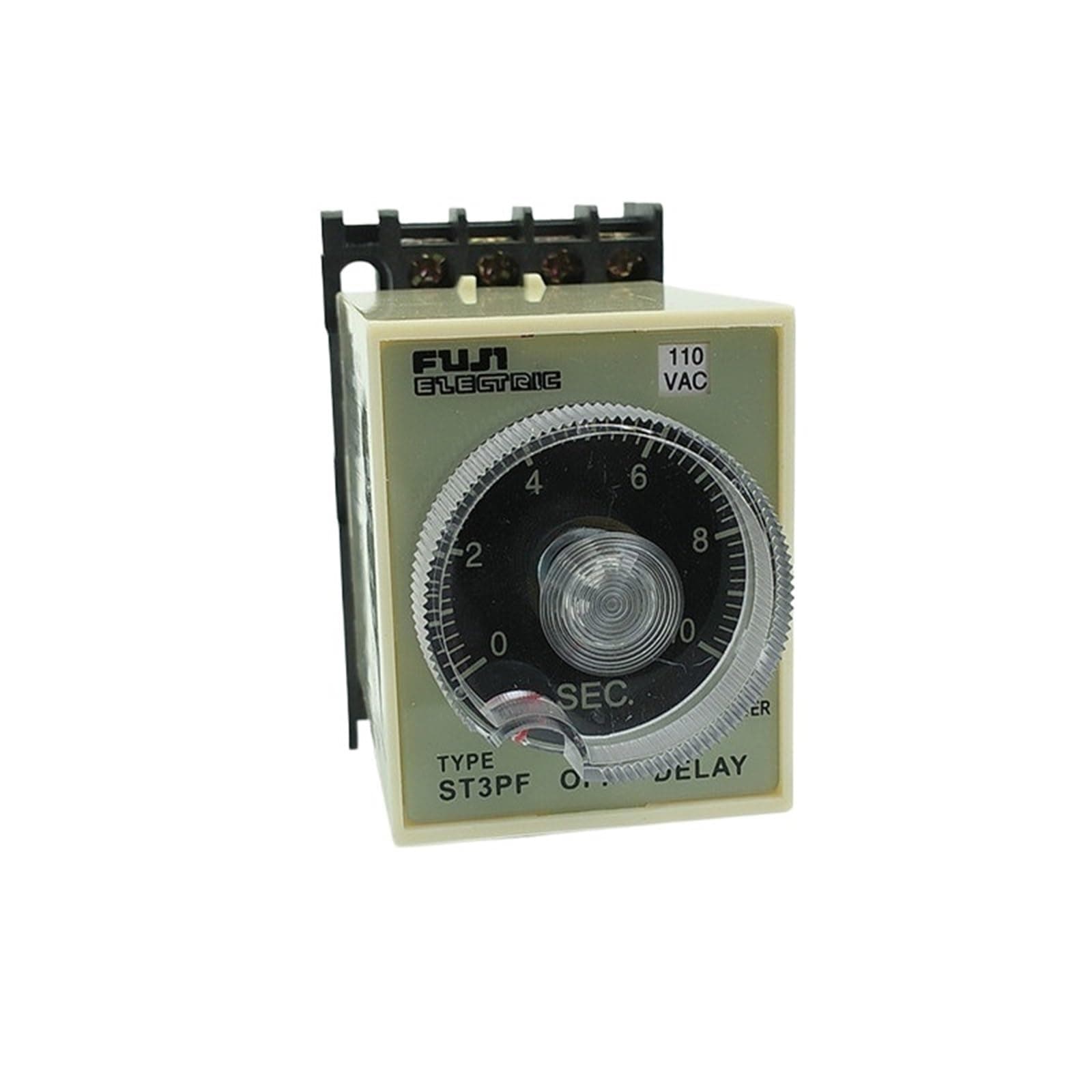 ST3PF 110V AC 8-Pin 1NO 1NC DPDT 0-10sec Off-delay Operation Time Delay Timer Relay Black