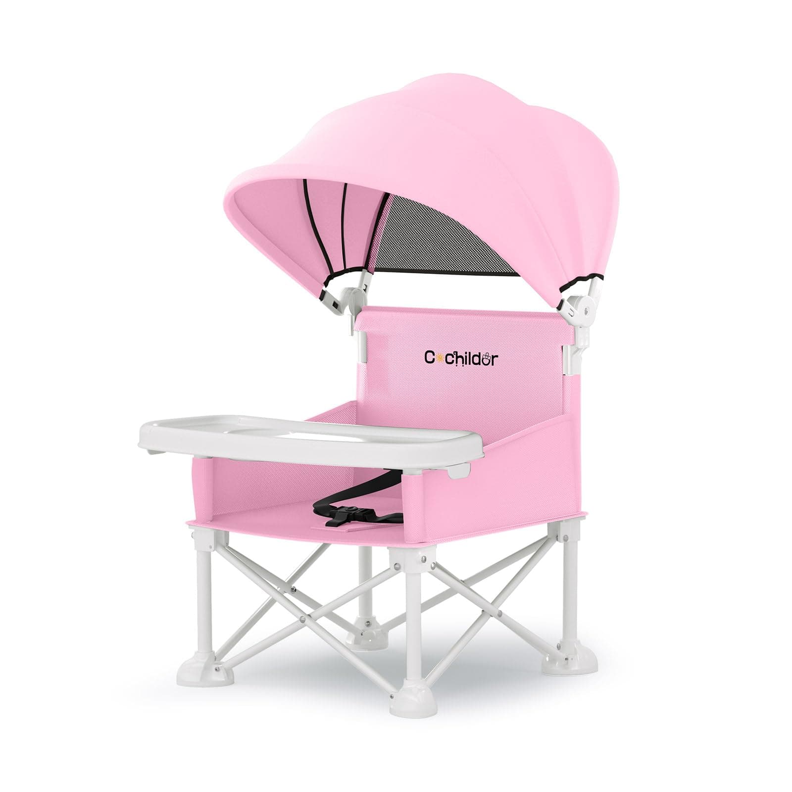 Cochildor 4-in-1 Portable Baby Chair, Foldable Toddler Booster Seat, Pink