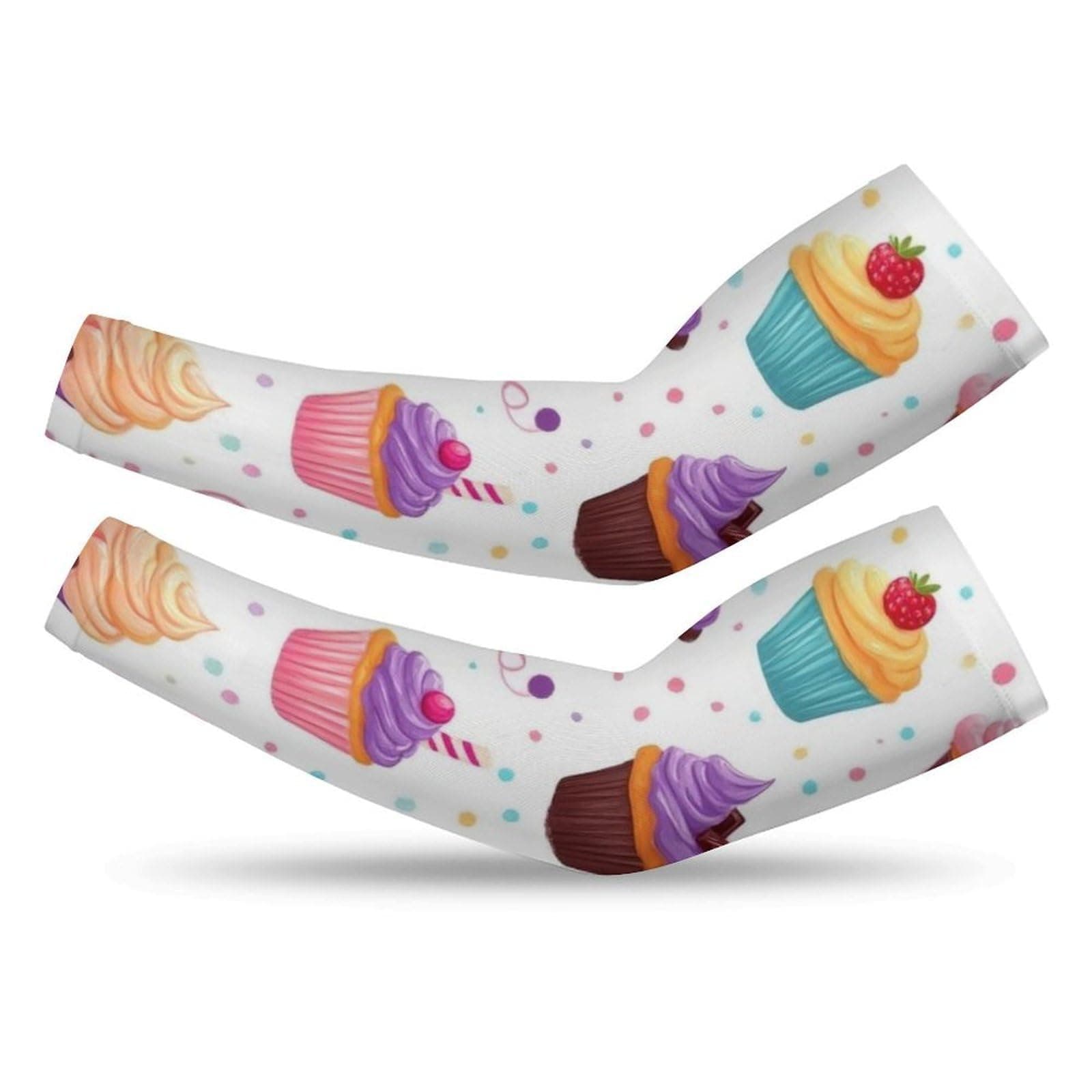Meaudiwes Boy's Tattoo Cover Up, Fashion Dress Decor Cooling Sleeves, Sunmmer Colorful Ice Cream Cake UV Sun Protection Arm Sleeves