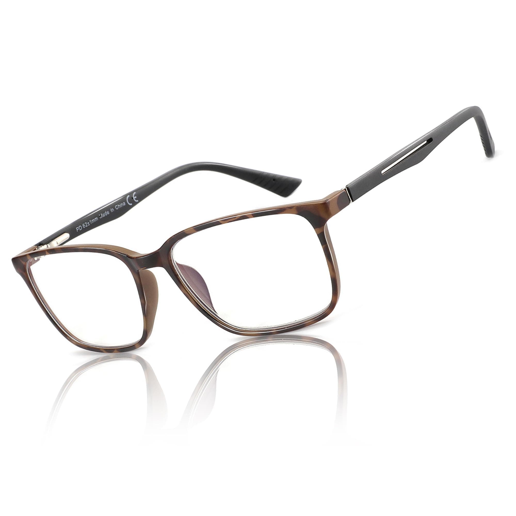 BLUEMOKY Blue Light Reading Glasses for Men，Sport Square Frame Readers, Anti Glare Computer Glasses（Tortoise 2.75x）