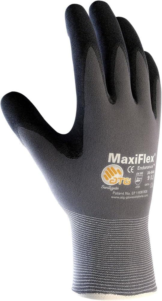 ATG 34-844/M MaxiFlex Endurance - Nylon, Micro-Foam Nitrile Grip Gloves - Black/Gray - Medium - 12 Pair Per Pack
