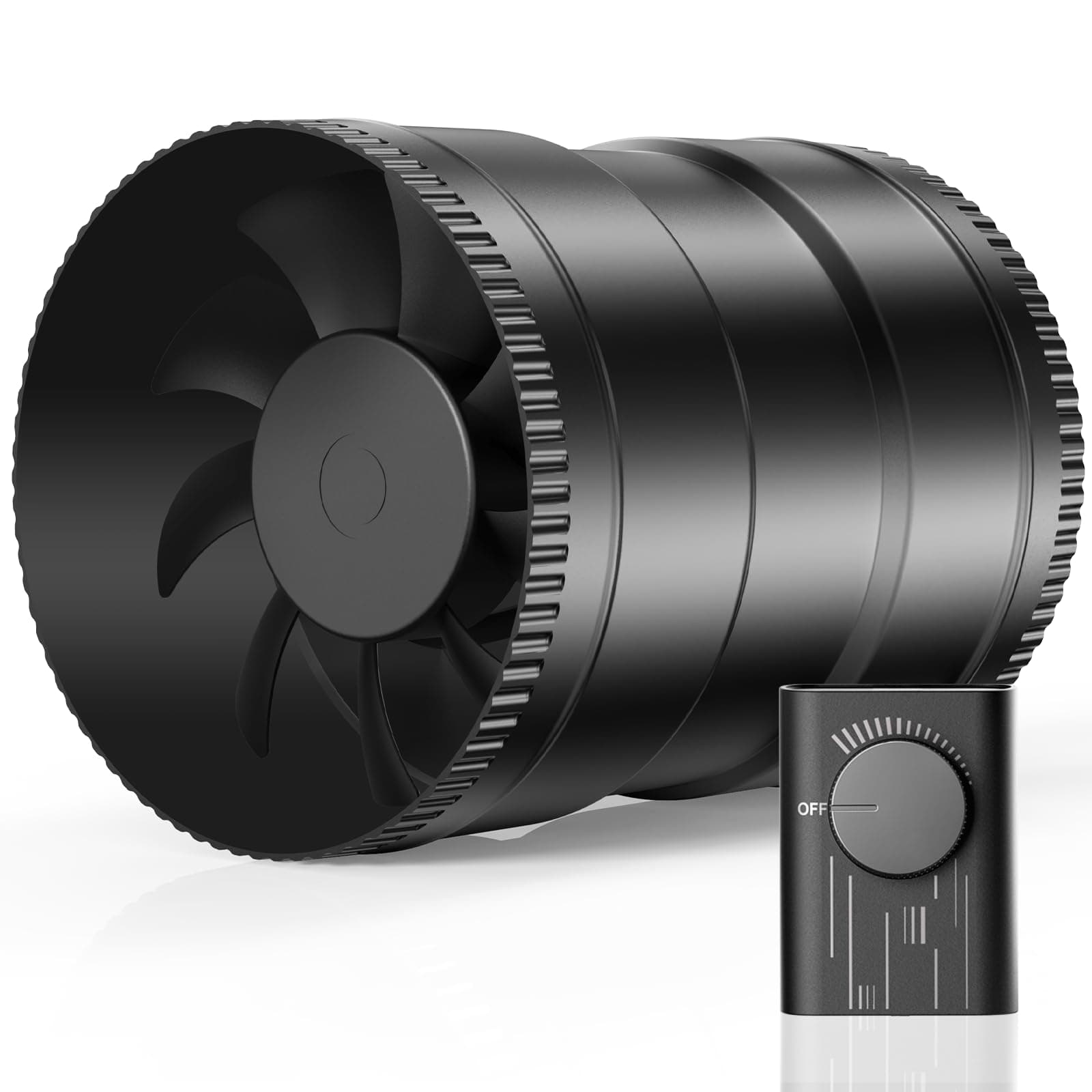 6 Inch Inline Duct Fan with Speed Controller - 345 CFM Airflow with 19.2W Ultra-Low Power and Low Noise