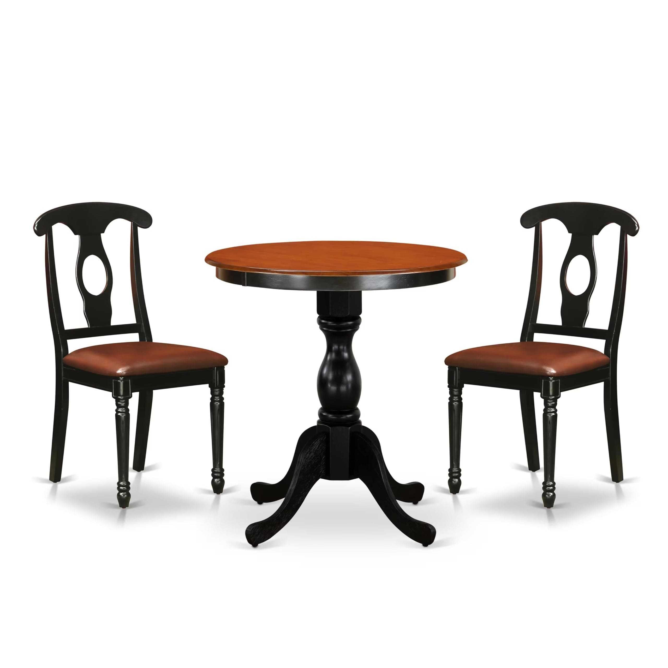 East West Furniture ESKE3-BCH-LC, Small, Black & Cherry