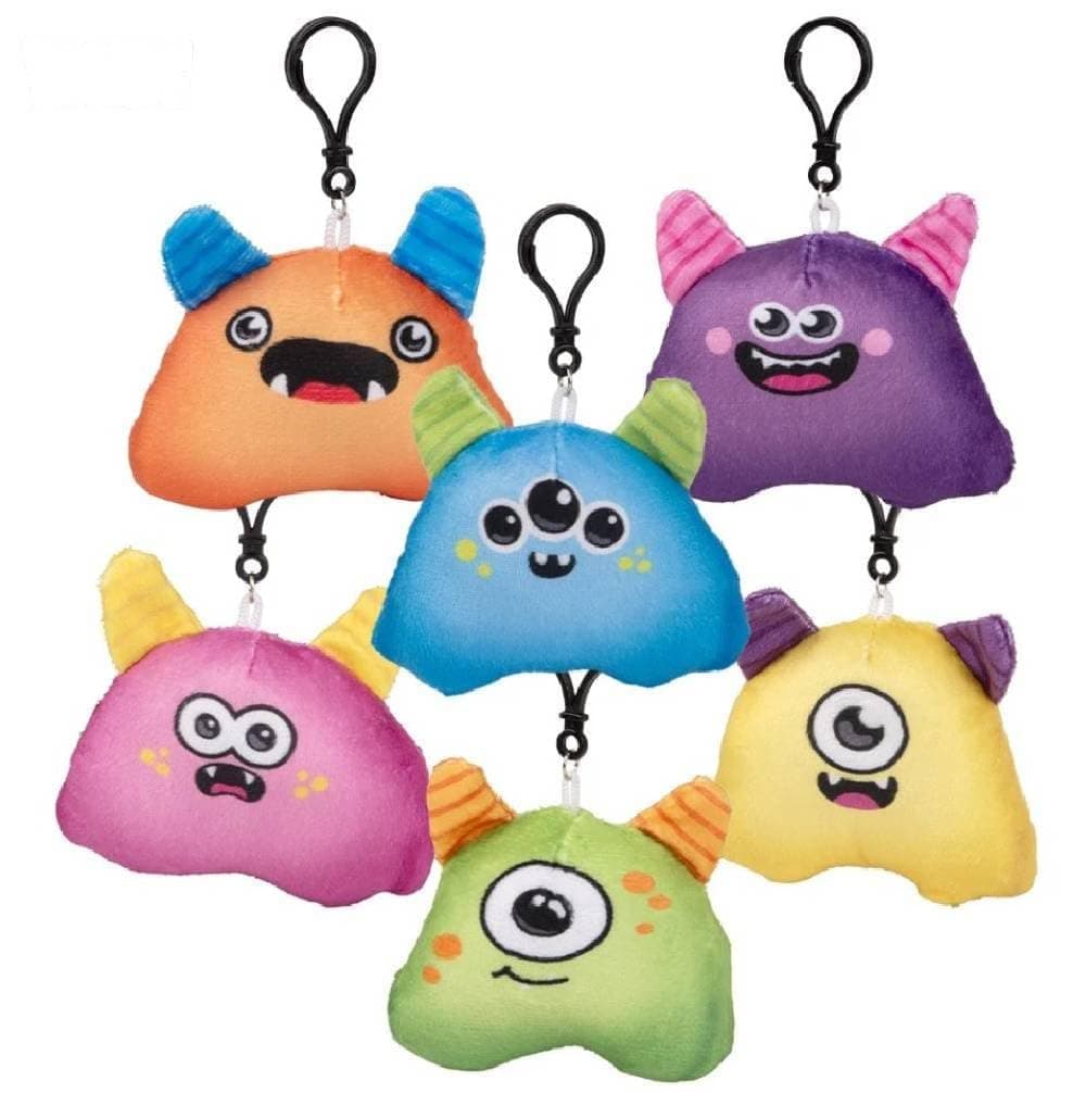 3.5 Inch Monster Plush Clip-On, Assorted Styles - 12 Count