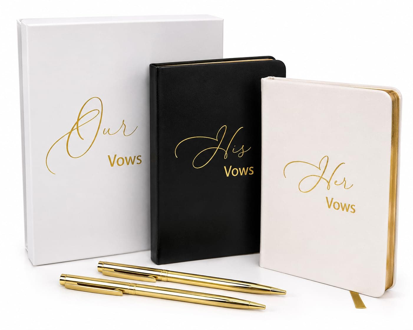 His and Hers Vow Books - Wedding Day Notebook Must Haves - Hardcover Keepsake Booklets - Shower Gifts for The Bride and Groom