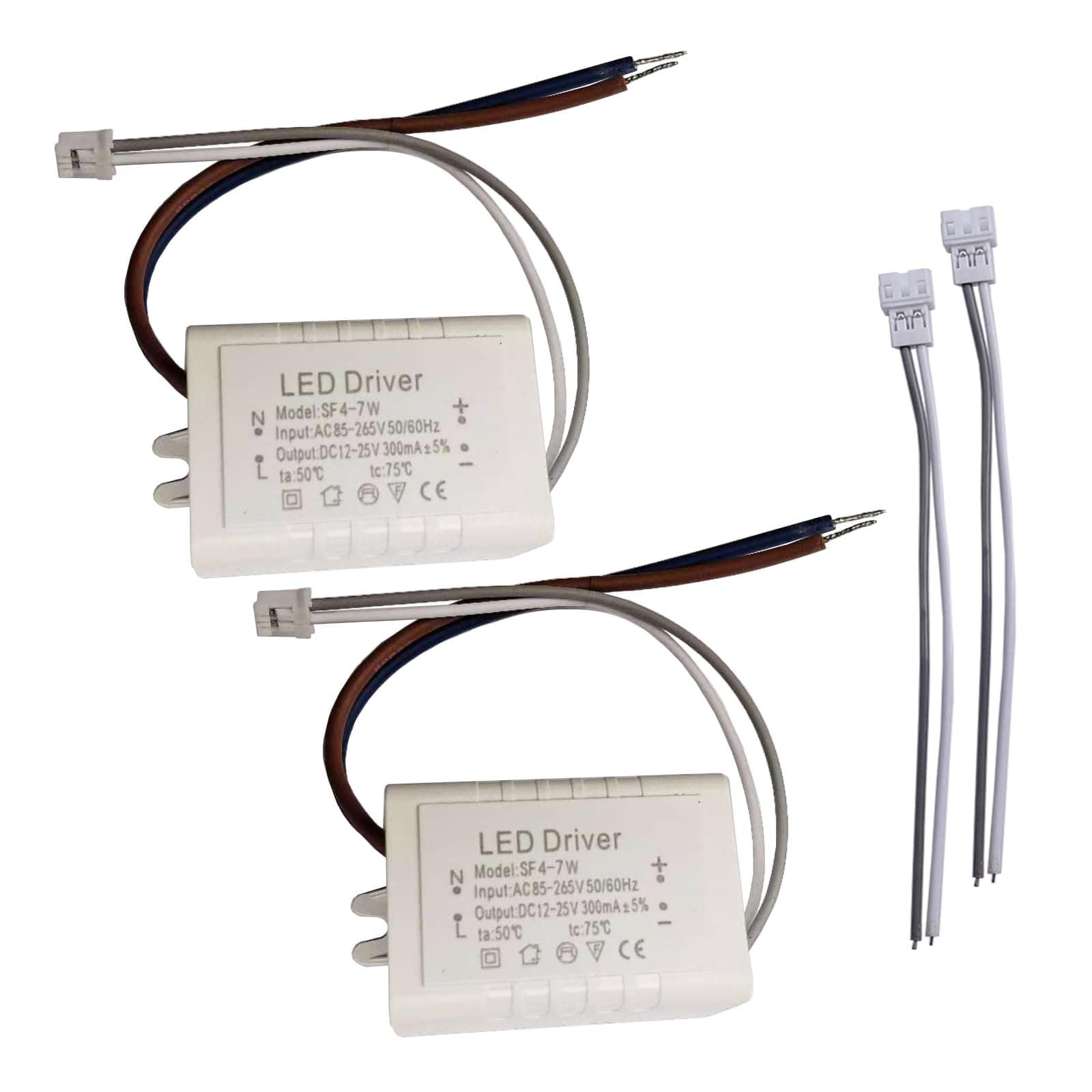 LED Driver 4-7W for Single Color Ceiling Strip Spot Light Module Panel, Replacement Power Supply LED Transformer, Input AC85-265V Output DC12-25V, 2 Pack
