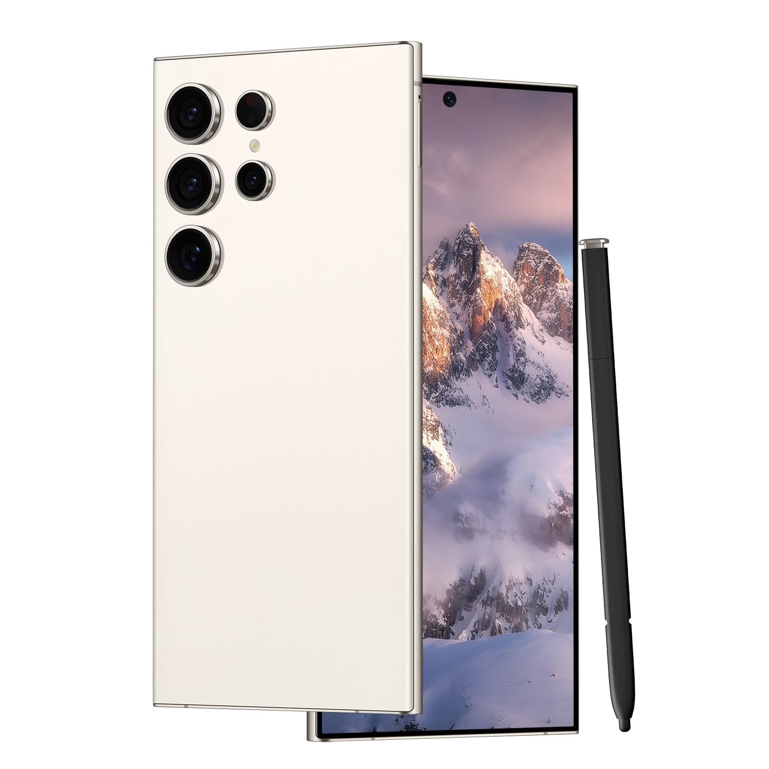 Unlocked Cell Phones C24 Ultra Smartphone Android 13 Phones 8GB+256GB/6.8" HD Screen/Dual SIM/108MP+48MP Camera/6800 mAh/Built-in Pen (White.)