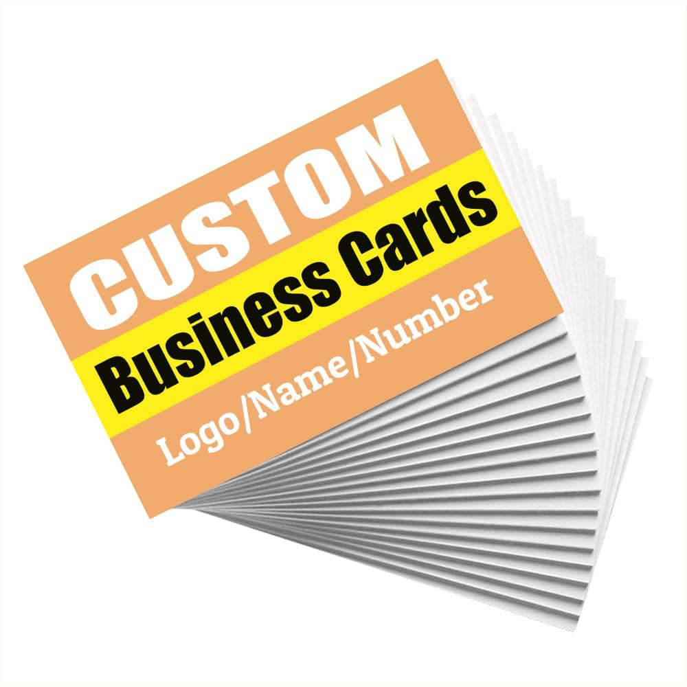 Custom Business Cards 3.5"x2", Personalized Business Cards with Logo/Name/Photo, Customizable 100Pcs/200Pcs/500Pcs/1000Pcs/2000 Pcs Double Sided Design for Small Business, SandyBrown