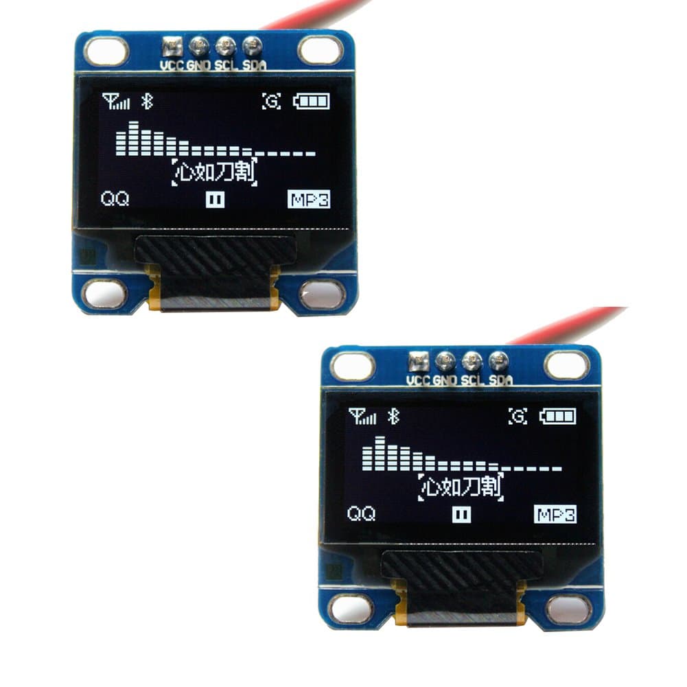 DIYmall 0.96" OLED Module I2C IIC Serial 128x64 LCD LED White Light SSD1306 Driver Display for Arduino Micro:bit (Pack of 2pcs)