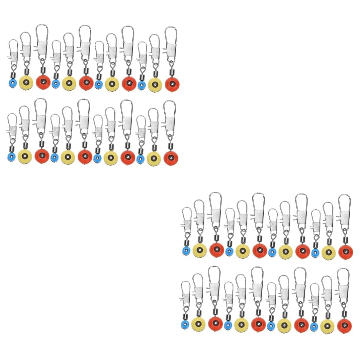 Sosoport 100pcs Heavy Duty Fishing Swivels Durable Saltwater Bait Connectors Smooth Rotating Fishing Lure Attachments for Freshwater and