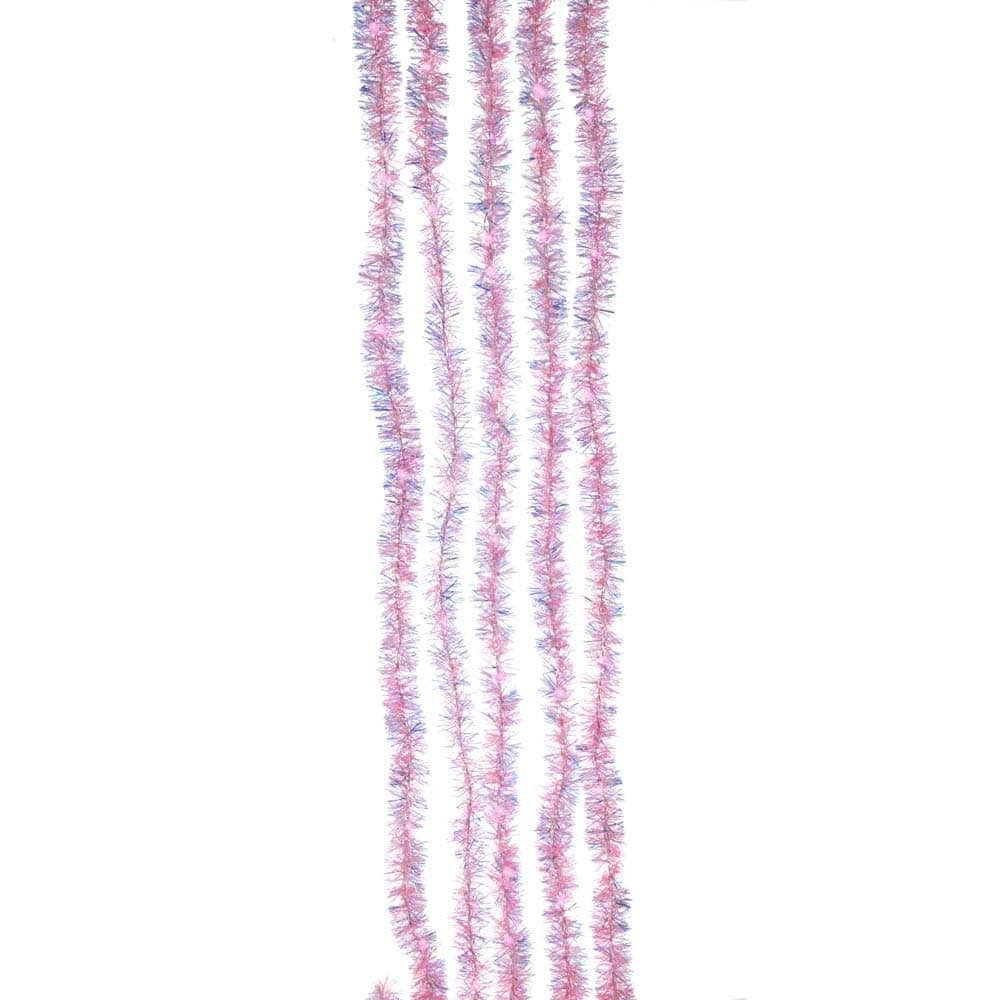 Kurt S. Adler 6.5-Foot Pink Iridescent Tinsel Cascade Light Set