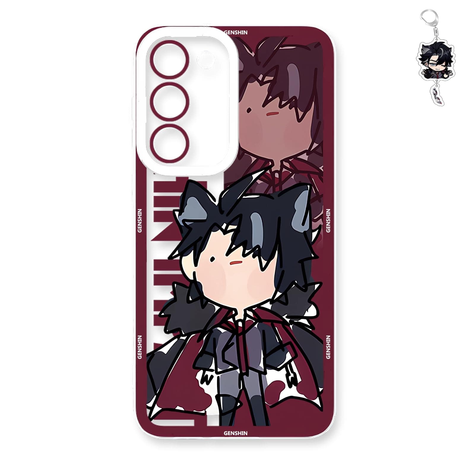 Dalicoter Game Phone Case Anime Wriothesley Phone Case Multi-Model Compatible with S24/S23/S22/S21/S20 Funny Phone Cover Protective (Galaxy S21 with Free Keychain)