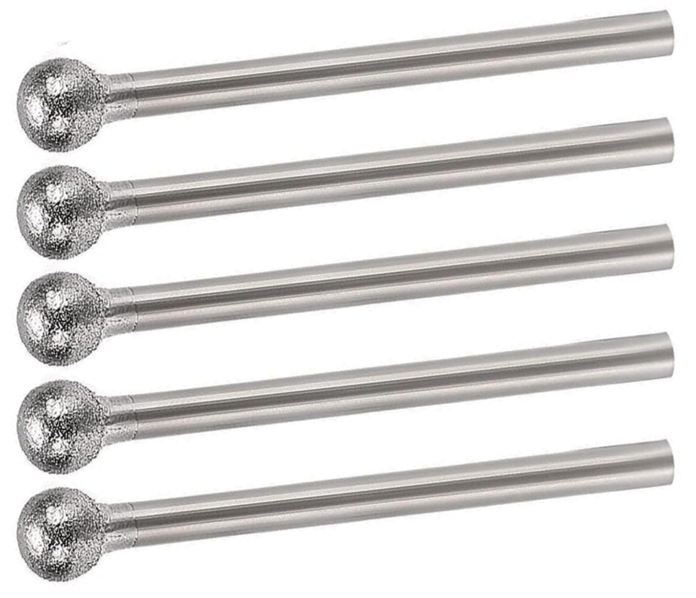 NACX 20Pcs 6mm Ball Shape Diamond Points Grinding Bit, 1/8" Shank, Diamond Burr Rotary Tool, for Jade, Jewelry, Stone, Ceramic, Grinding, Carving, Polishing