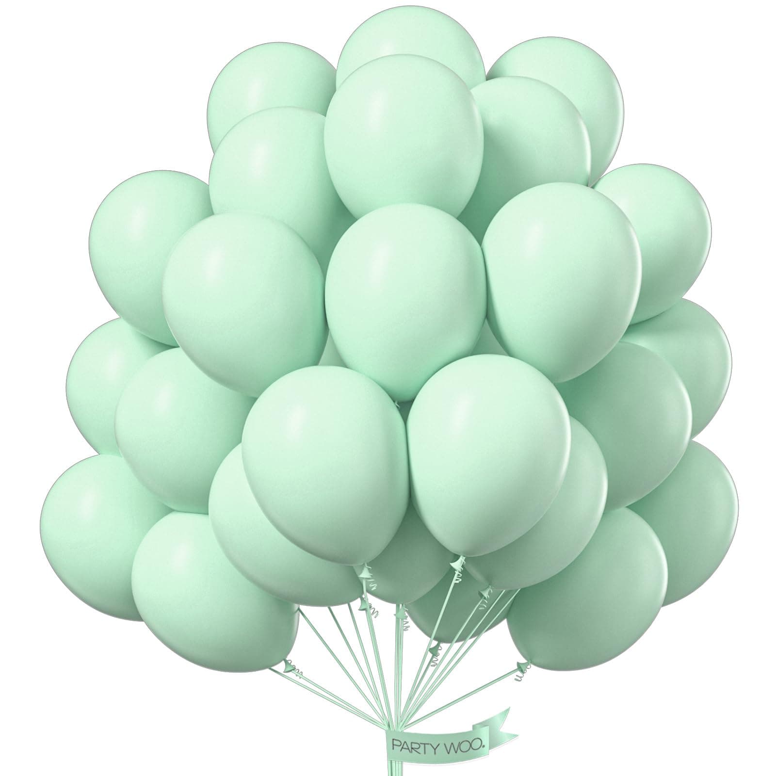 PartyWoo Mint Green Balloons, 50 pcs 12 Inch Pastel Mint Green Balloons, Mint Balloons for Balloon Garland Balloon Arch as Party Decorations, Birthday Decorations, Baby Shower Decorations, Green-Q06