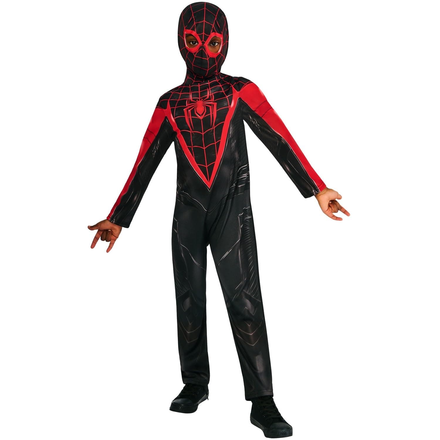 Rubies Official Disney Spiderman Miles Morales Gamerverse Child Costume, Kids Superhero Fancy Dress, Size Age 7-8 Years