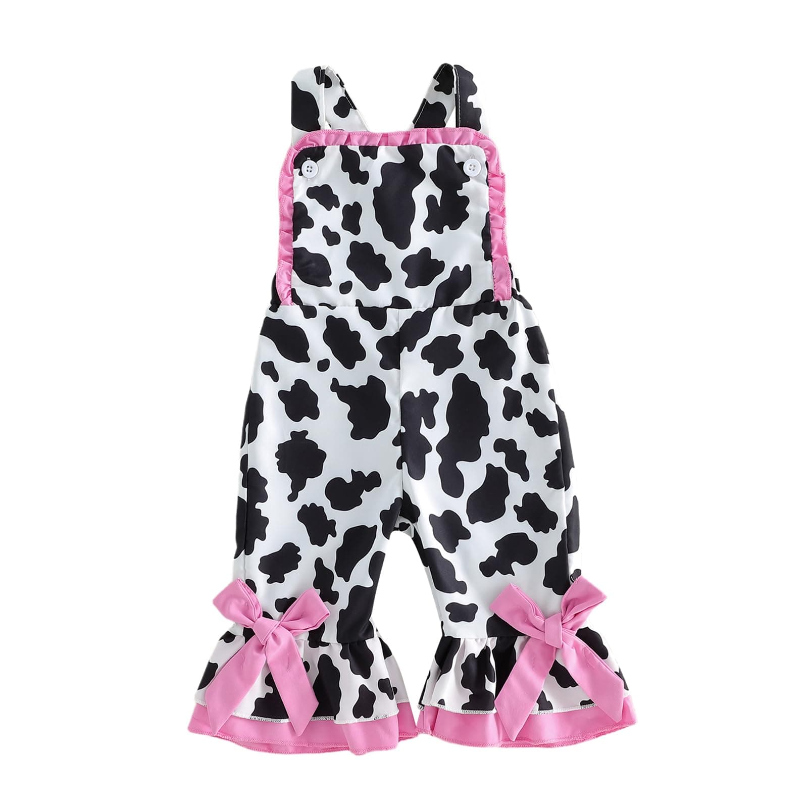 Rtnnsbbfcm Toddler Baby Girl Cinco de Mayo Outfit Tacos Sombrero Overalls Bell Bottoms Romper Jumpsuit Mexican Fiesta Clothes (Pink Cowgirl, 12-18 Months)