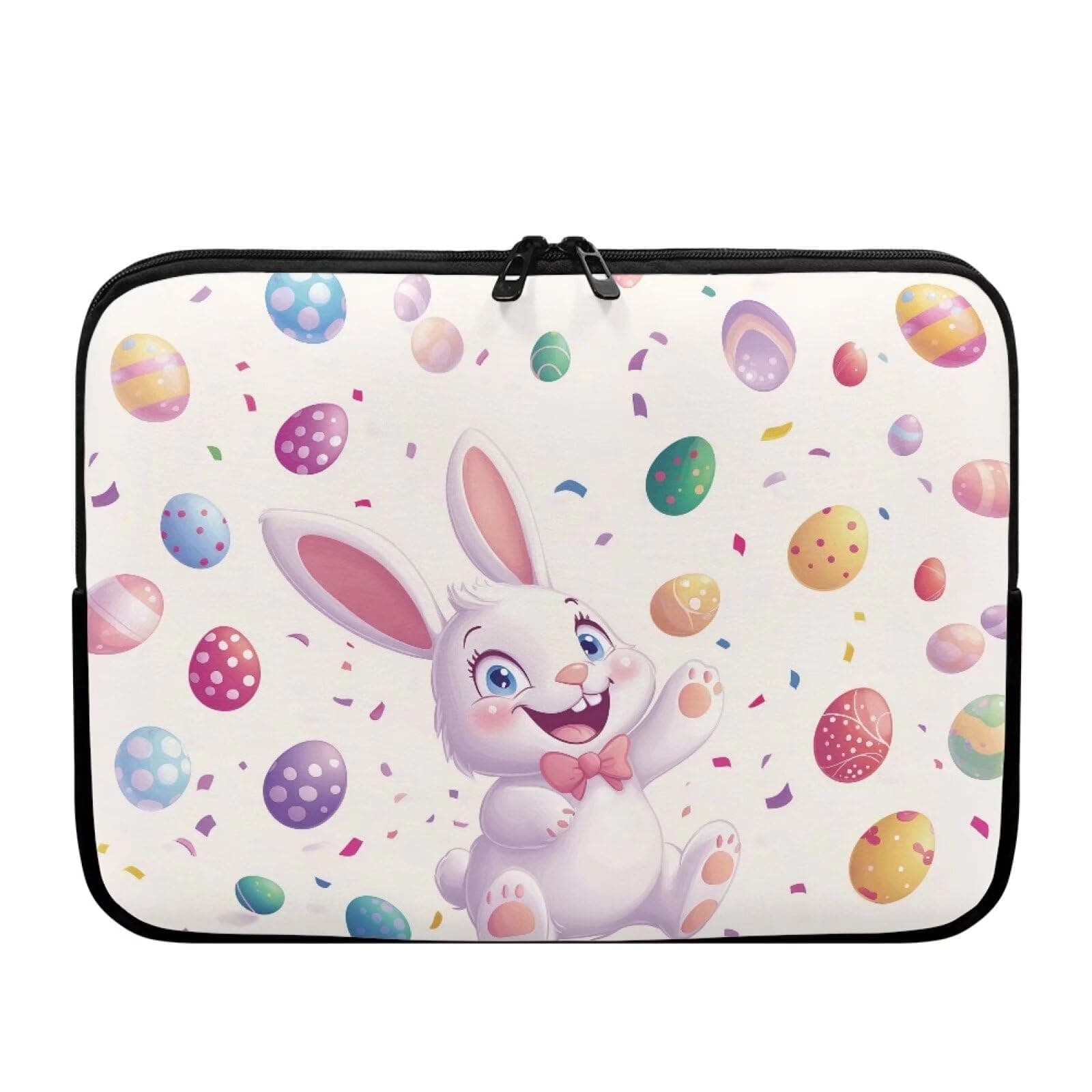 Bivxisrvo White Rabbit Laptop Bag for Women 10 Inch Easter Anti-Scratch Notebook Computer Pocket Case Universal Most Computer Bags for Travel